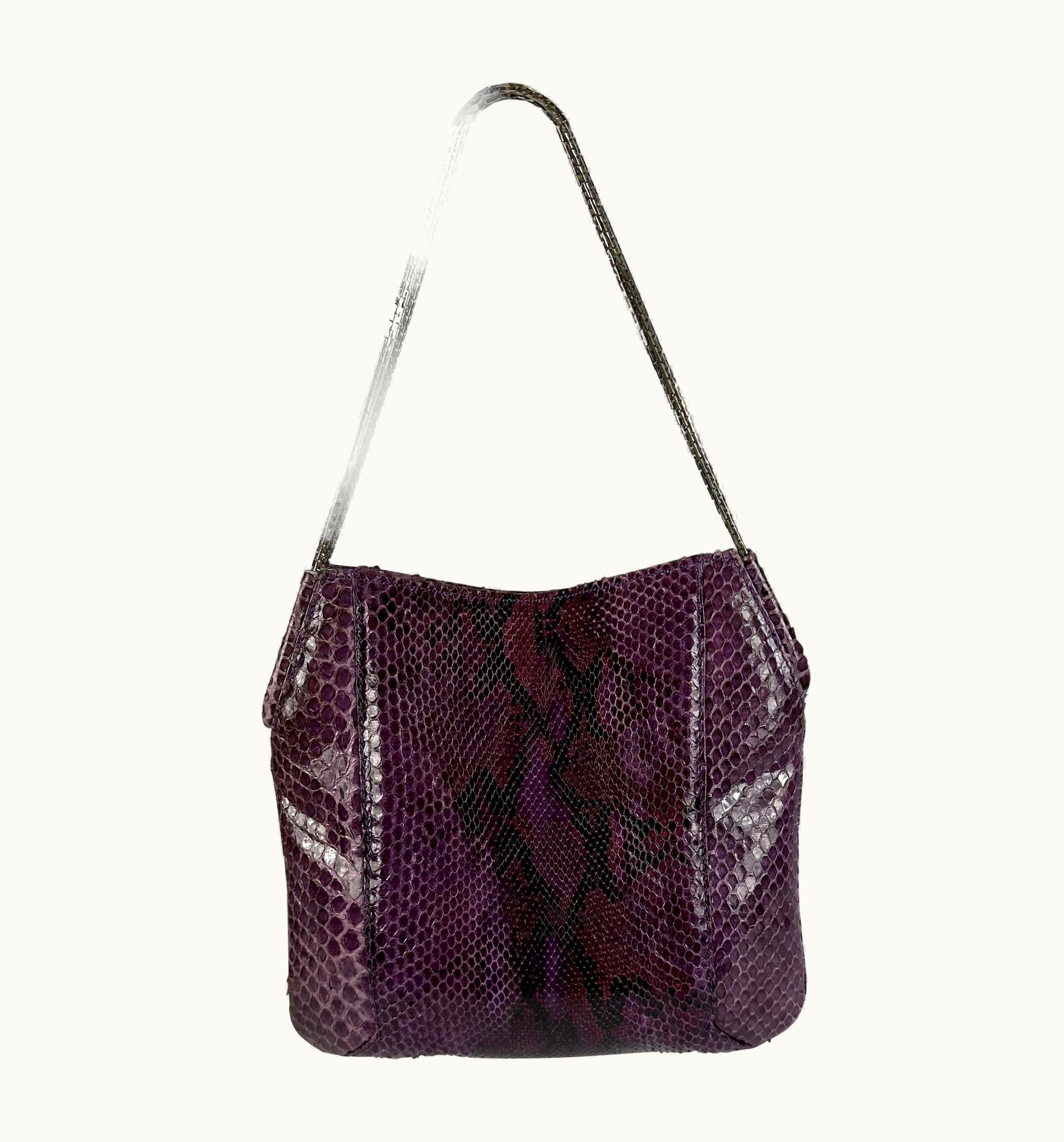 Gianni Versace Couture AW 1999 Gianni Versace By Donatella Purple Python Mini Evening Bag