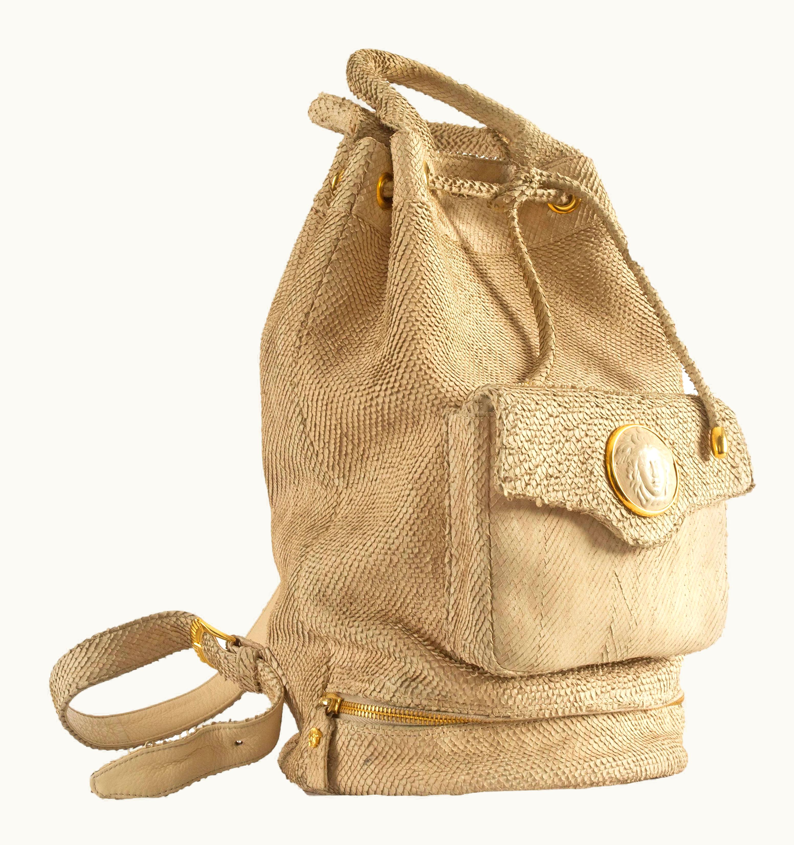 Gianni Versace Couture Gianni Versace Spring-Summer 1994 Python Drawstring Backpack