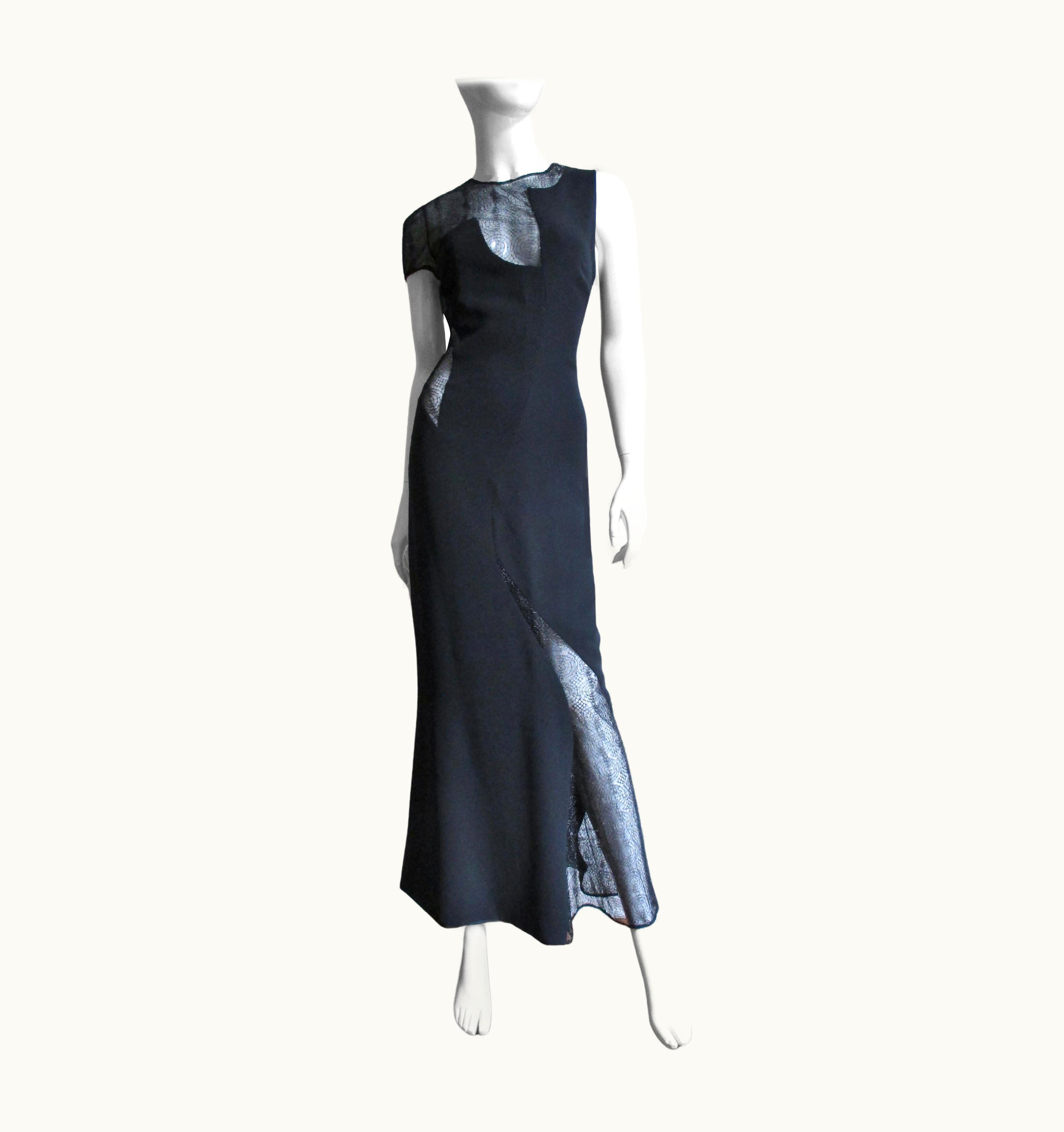 Gianni Versace Couture Gianni Versace Couture Asymmetric Gown With Lace Cut Outs