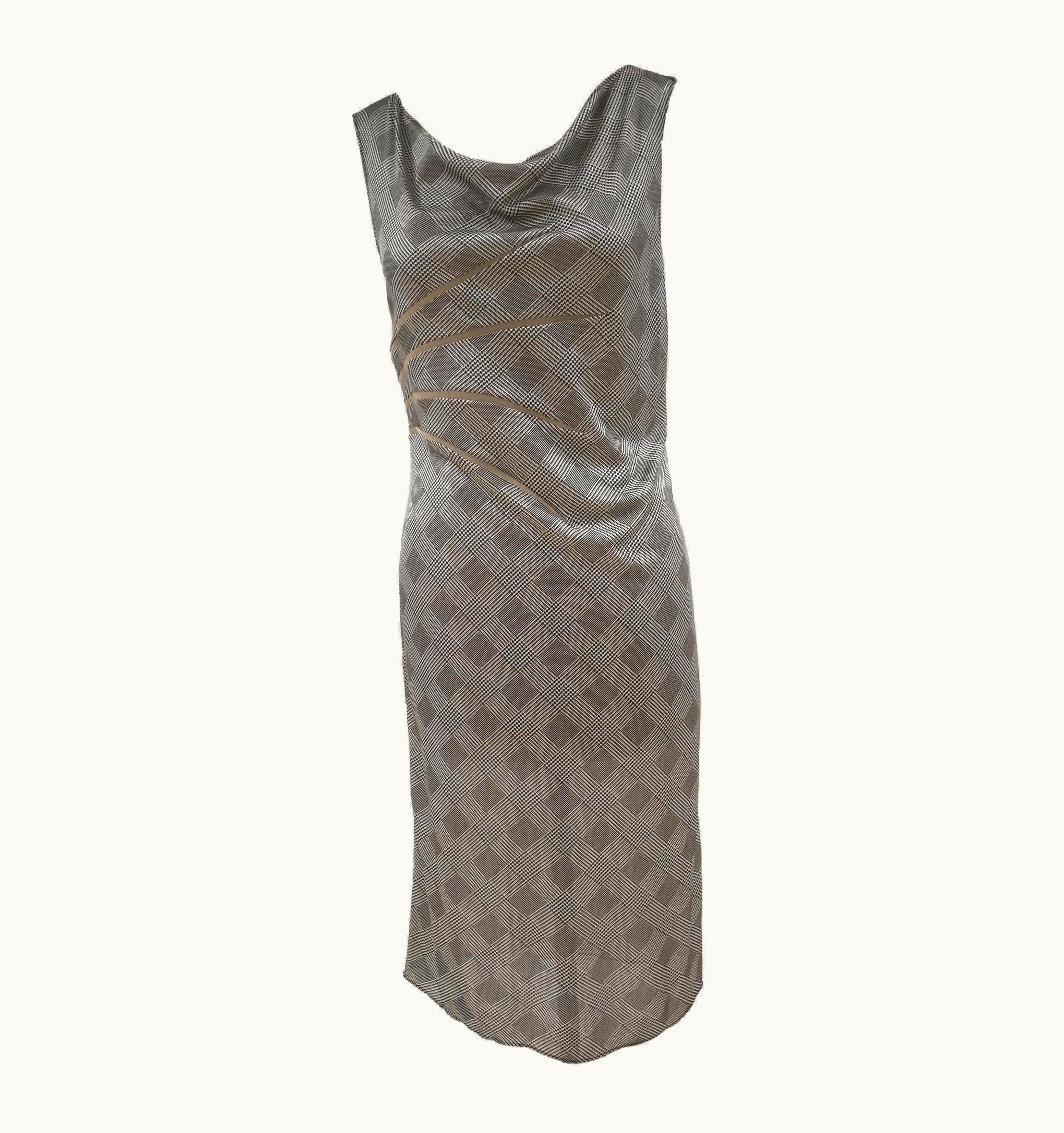 Gianni Versace Couture 1998 Gianni Versace Couture Black And White Houndstooth Dress