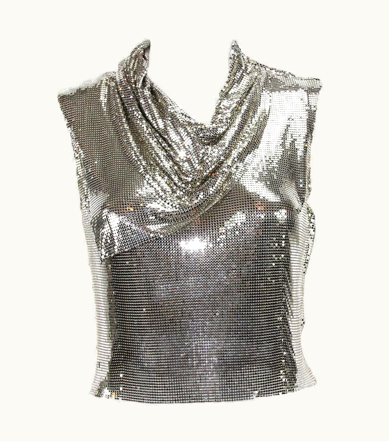 Gianni Versace Couture Gianni Versace Couture 90s Metallic Mesh Silver Top It