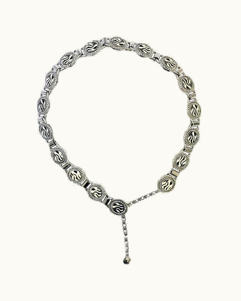 Gianni Versace Couture Gianni Versace 1990s Zebra Print Metal Belt With Diamantes