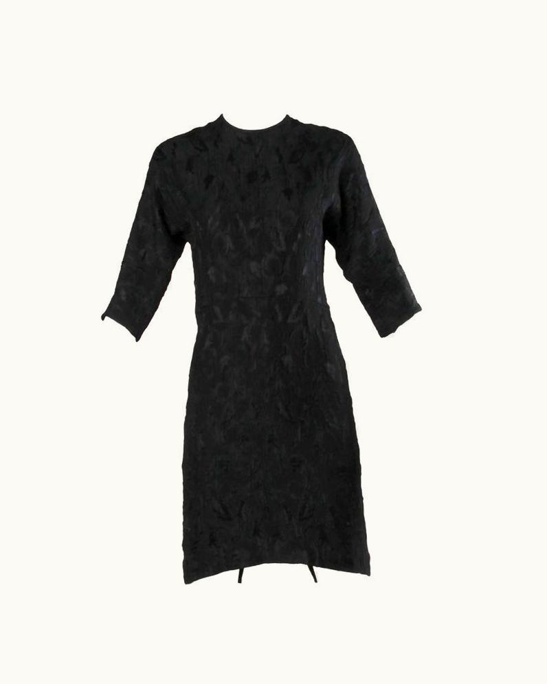 Gianni Versace Couture Gianni Versace For Istante Vintage Black Embossed Black Dress