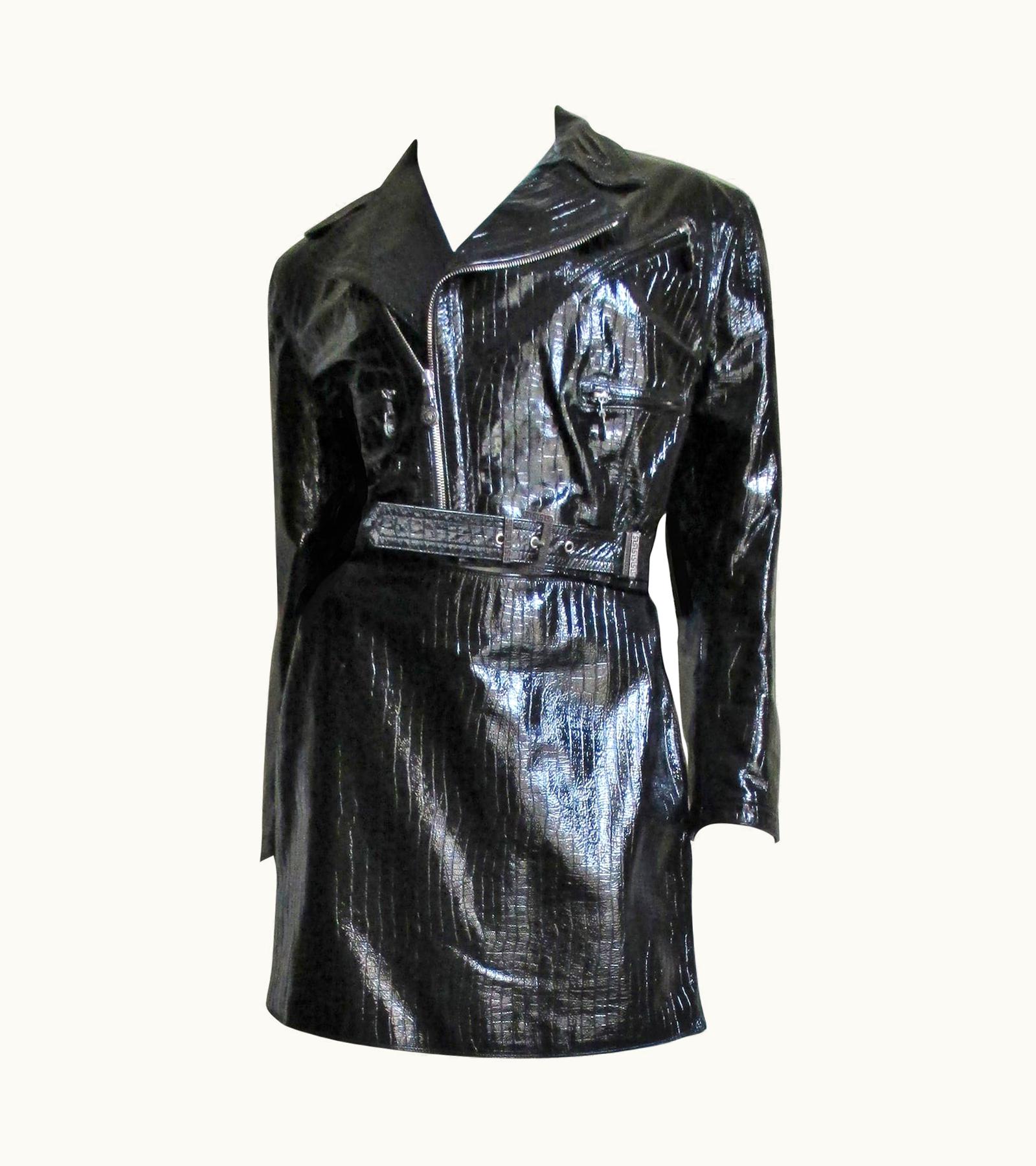 Gianni Versace Couture Gianni Versace Leather Motorcycle Jacket And Skirt AW 1994