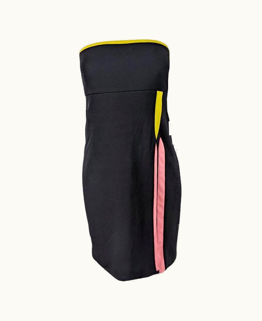 Gianni Versace Couture Gianni Versace Vintage Black Strapless Mini Cocktail Party Dress, Fall 1997