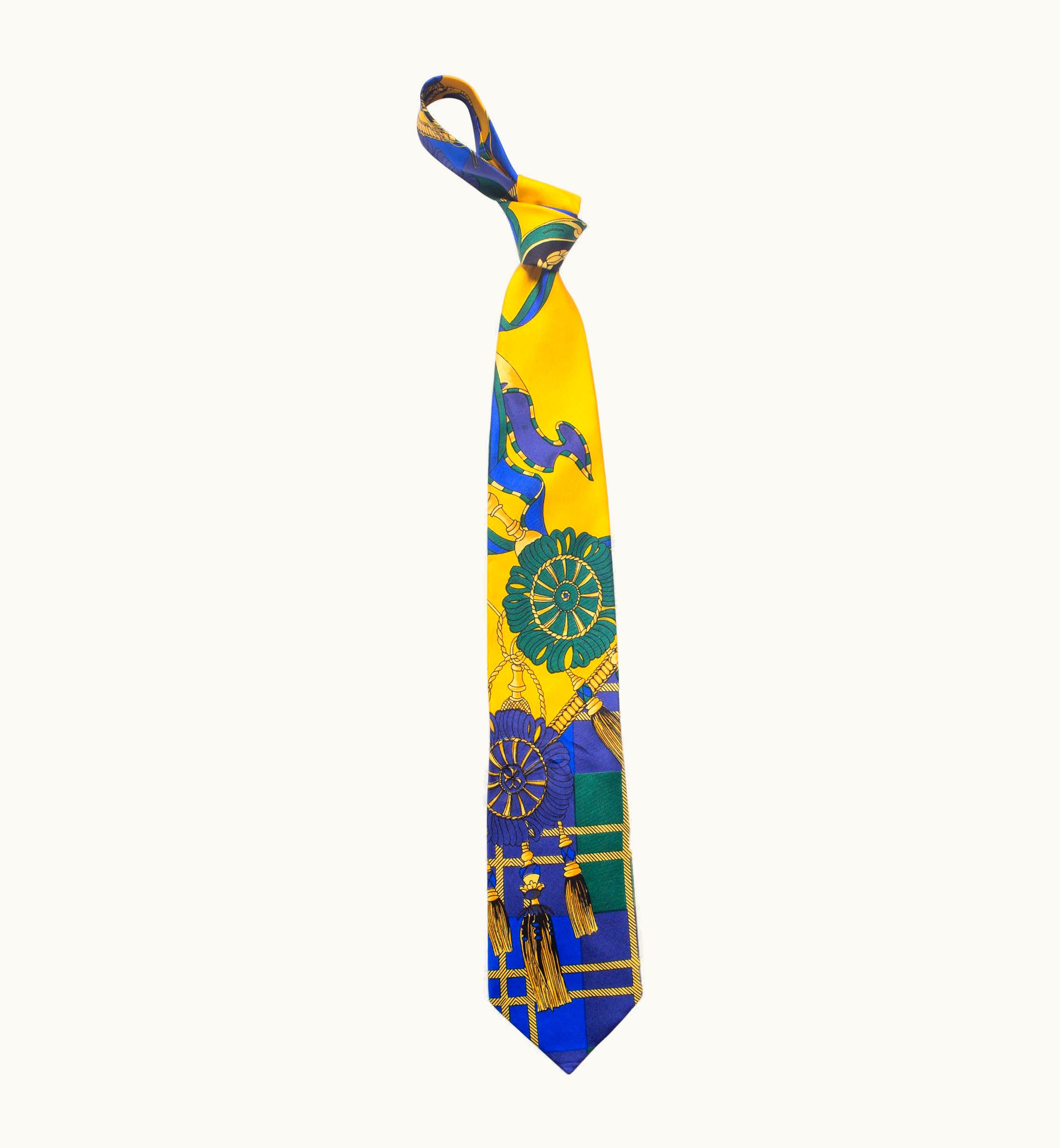 Gianni Versace Couture 1990s Gianni Versace Scottish Tassels Silk Mens Tie