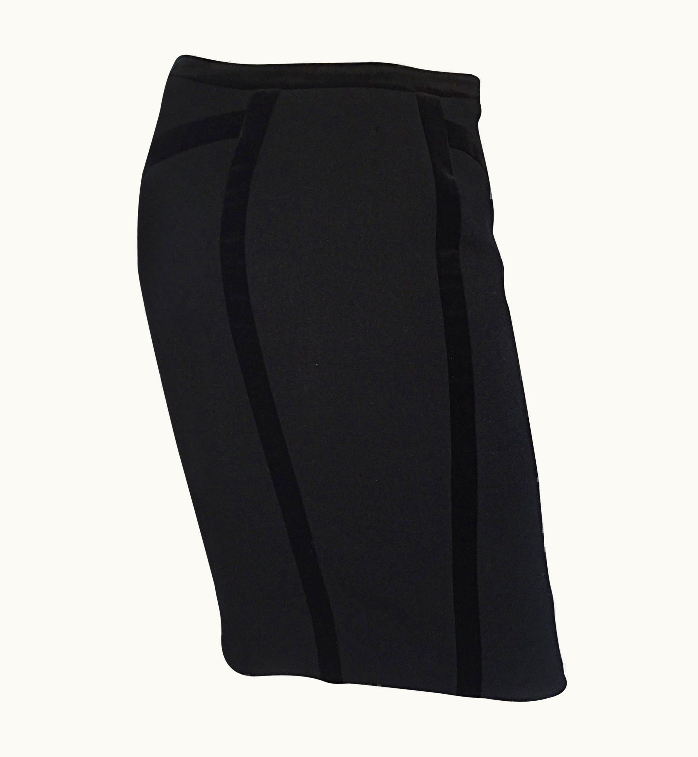 Gianni Versace Couture Rare 1990s Gianni Versace Couture Black ' Bondage ' Vintage Bodycon Pencil Skirt