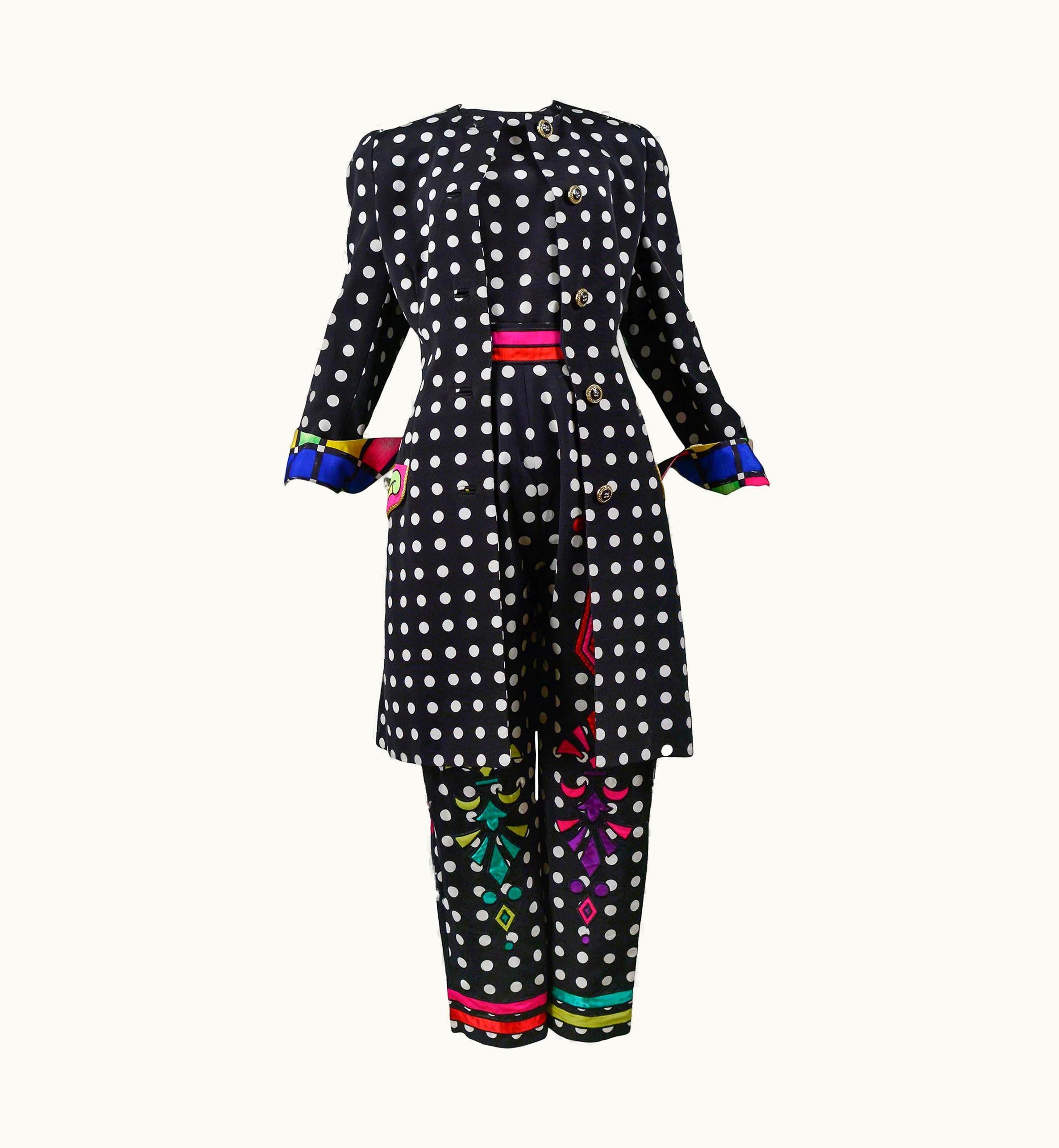 Versace Vintage Versace Black & White Dot Ensemble 1991