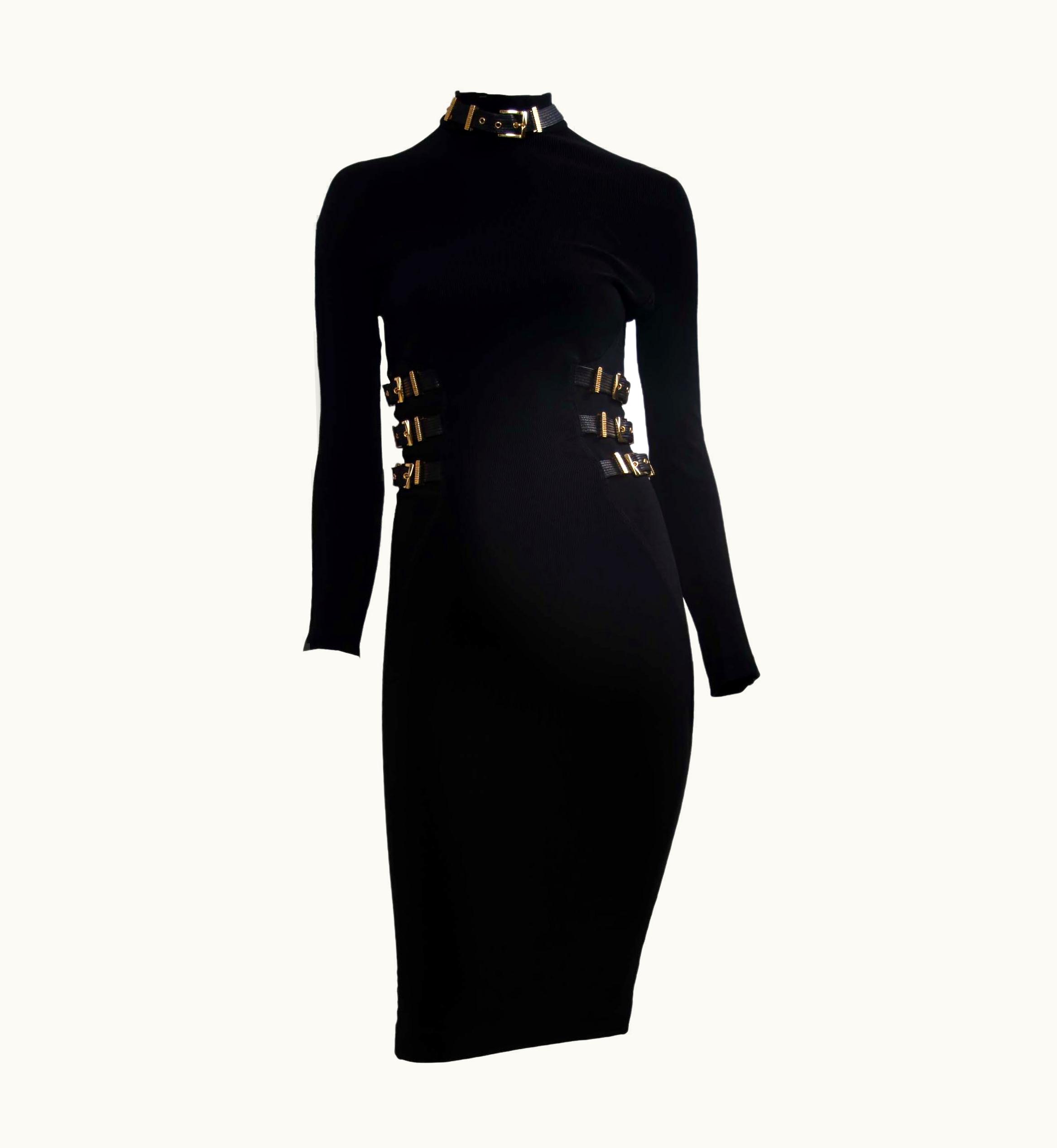 Gianni Versace Couture AW 1992 Gianni Versace Couture 'Miss &m' Bondage Buckle Dress