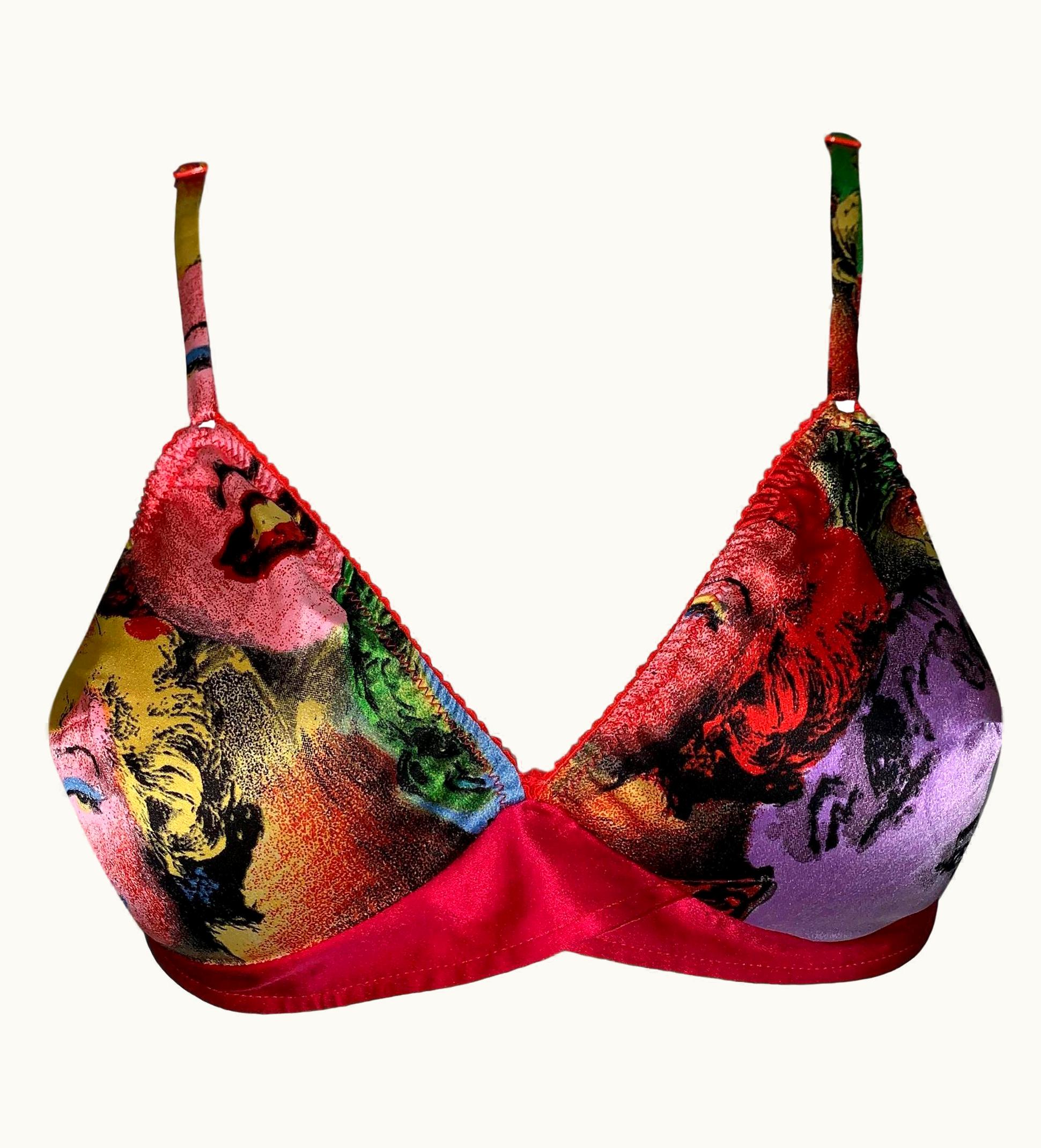 Gianni Versace Couture S/S 1991 Gianni Versace Silk Bra Marilyn Monroe James Dean Andy Warhol Print