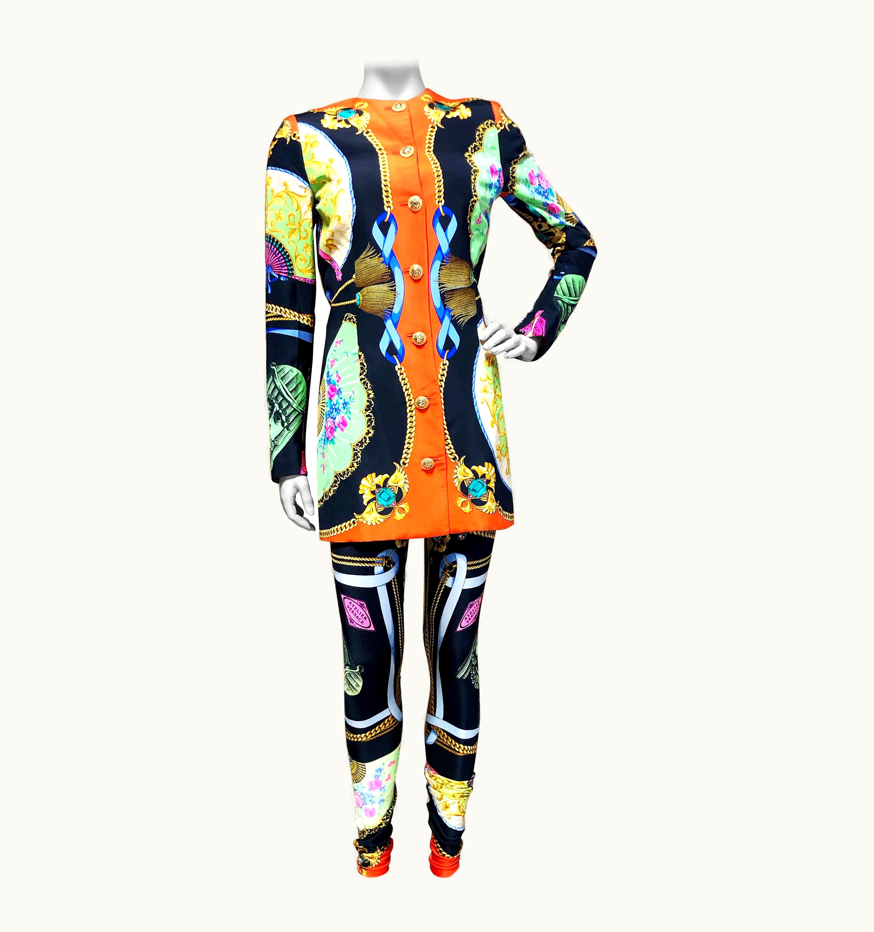 Gianni Versace Couture Gianni Versace A Two Piece Ensemble, Jacket And Leggings, In Silk Cady And Lycra