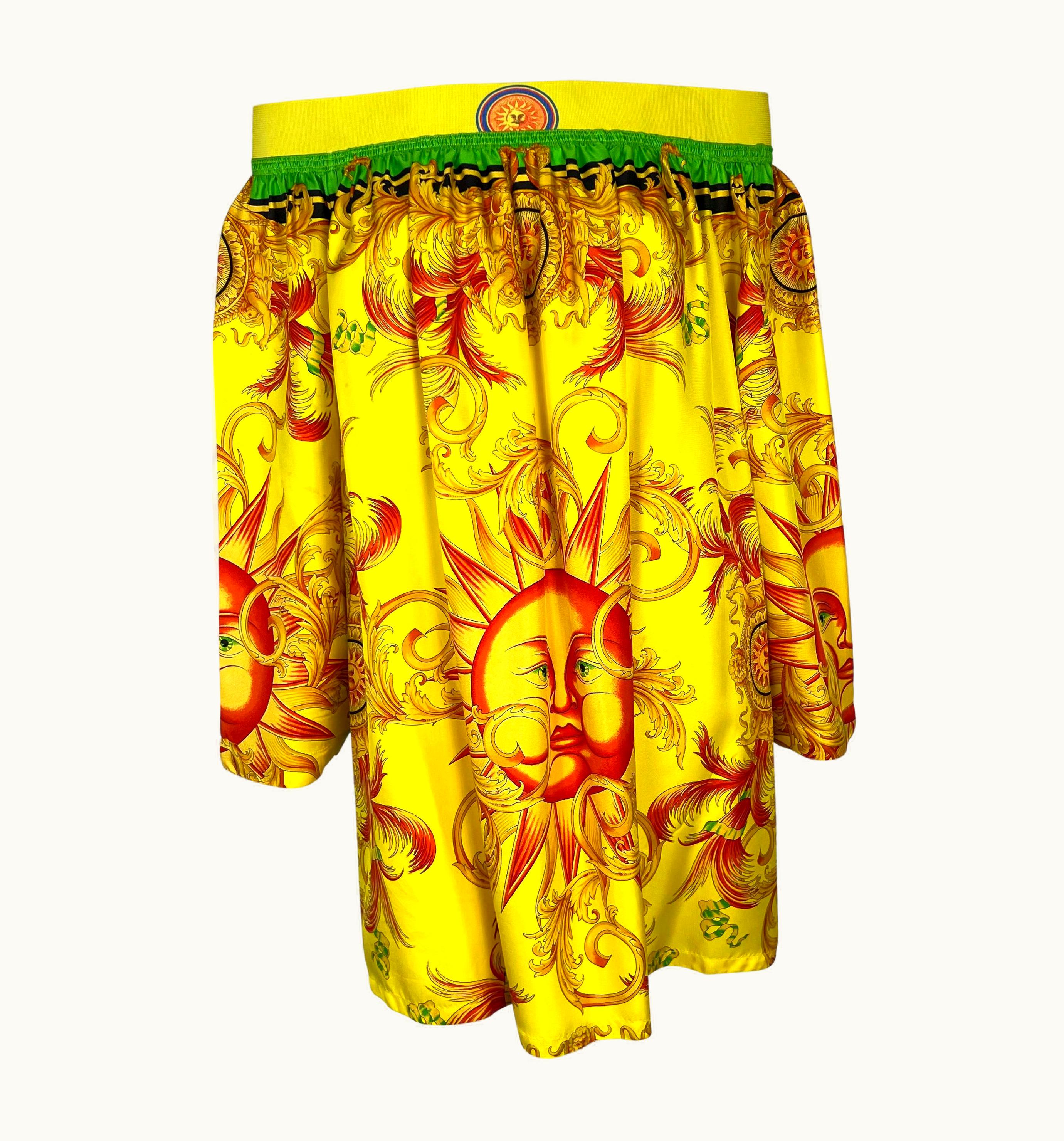 Gianni Versace Couture S/S 1993 Gianni Versace Couture Miami Sun Baroque Print Silk Tunic Top