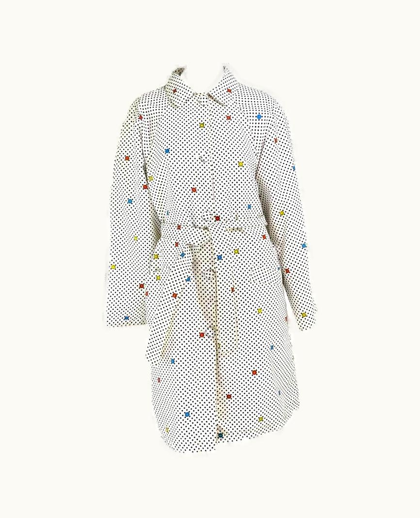 Gianni Versace Couture Early 1990s Gianni Versace Medusa Polka Dot Nylon Oversized Trench Coat