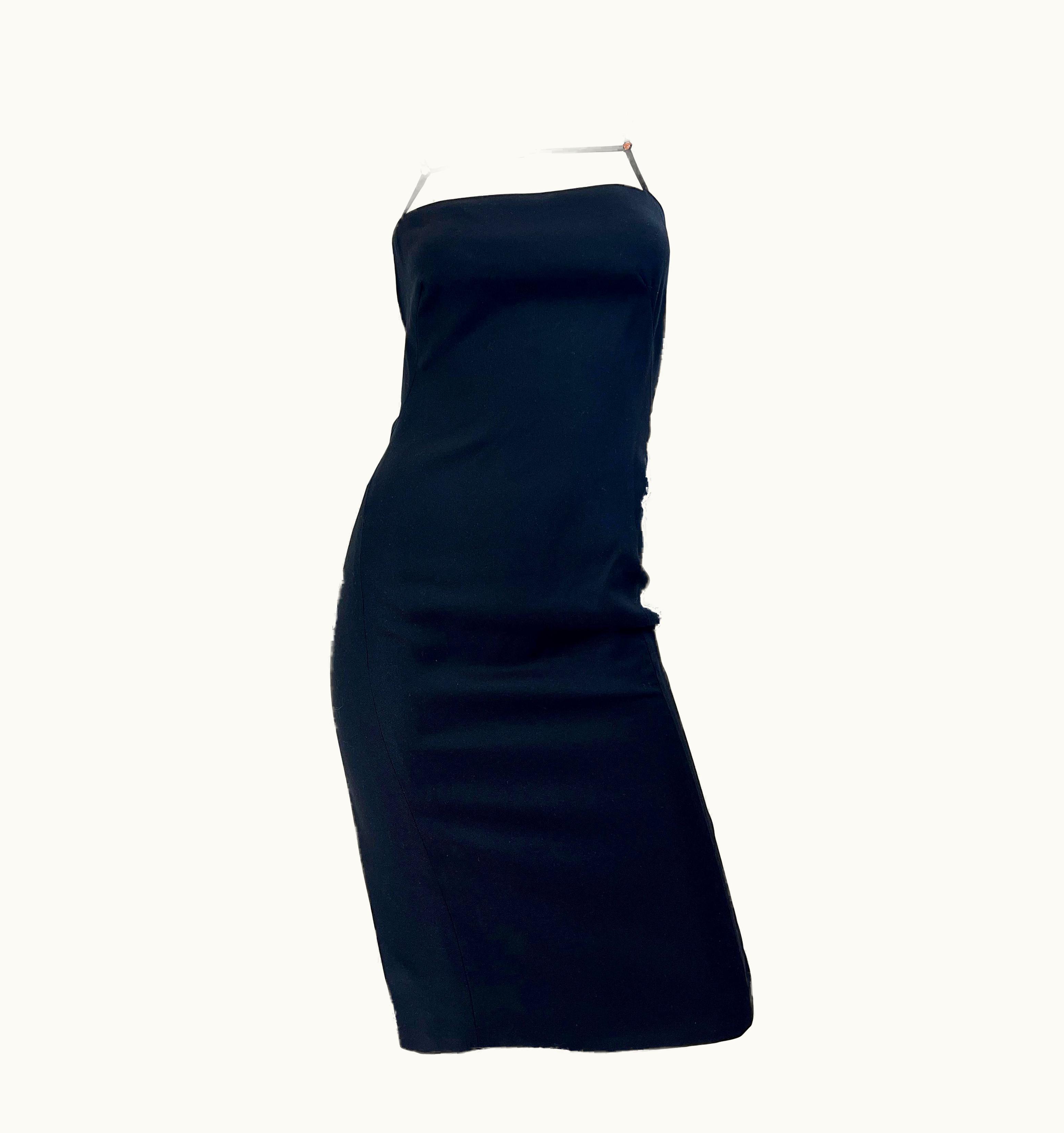 Gianni Versace Couture Nwt 1990s Gianni Versace Couture S/S 4 Black Silk Vintage Bondage Dress