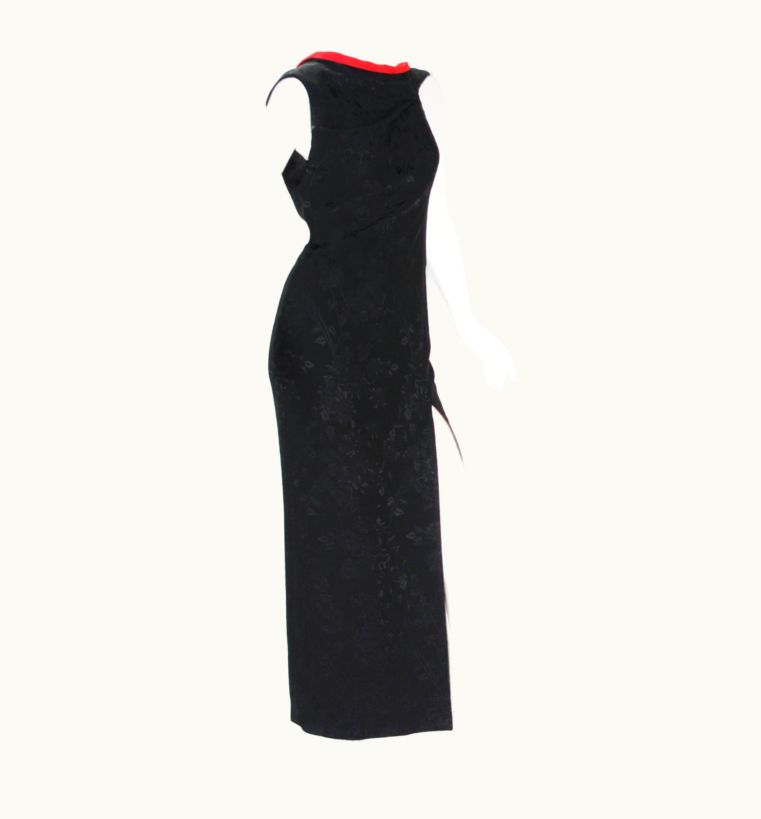 Gianni Versace Couture Gianni Versace Couture S/S 1998 Collection Black And Red Open Back Dress Gown
