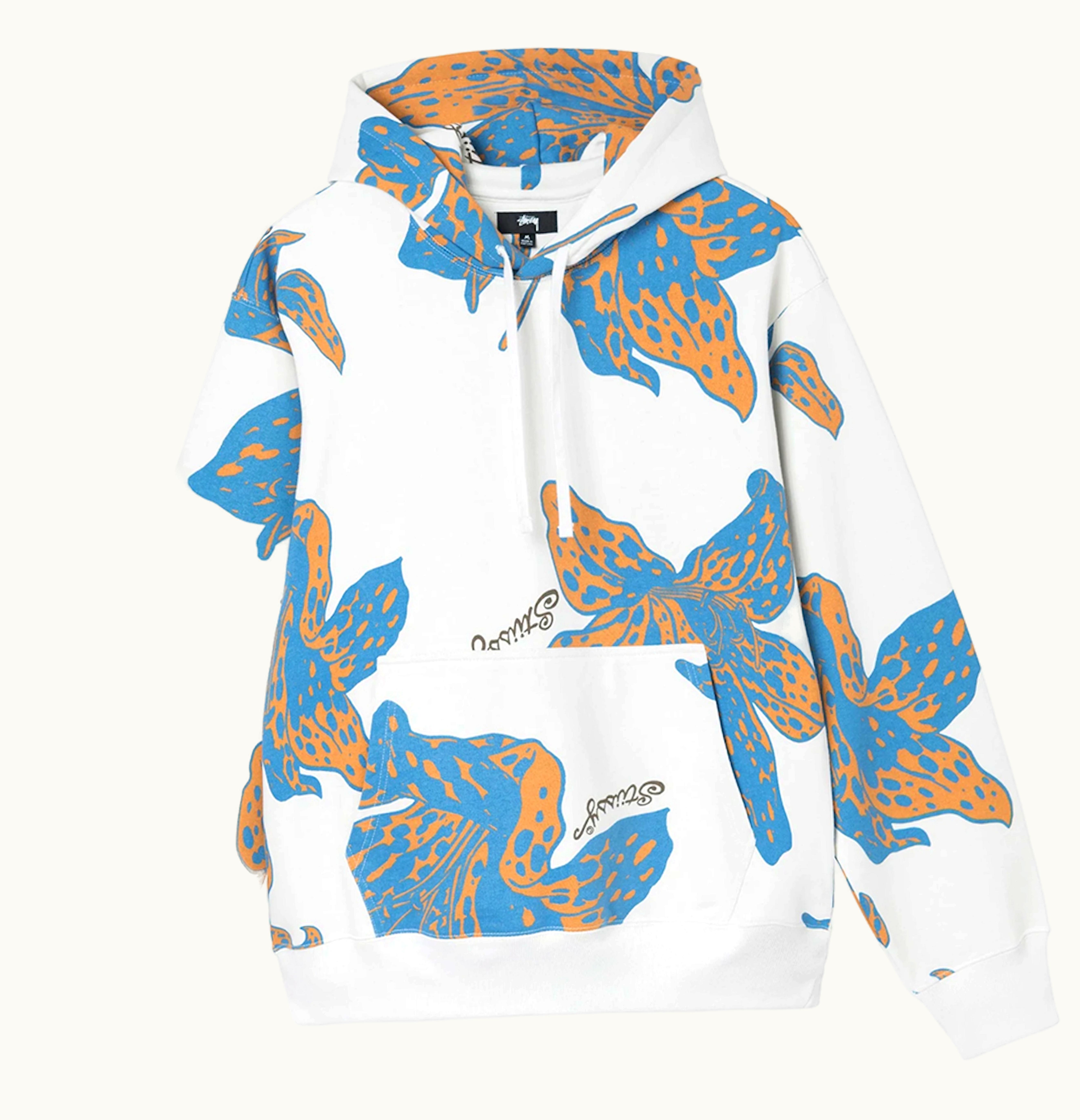 Stussy Stussy Floral Hoodie White Blue Orange