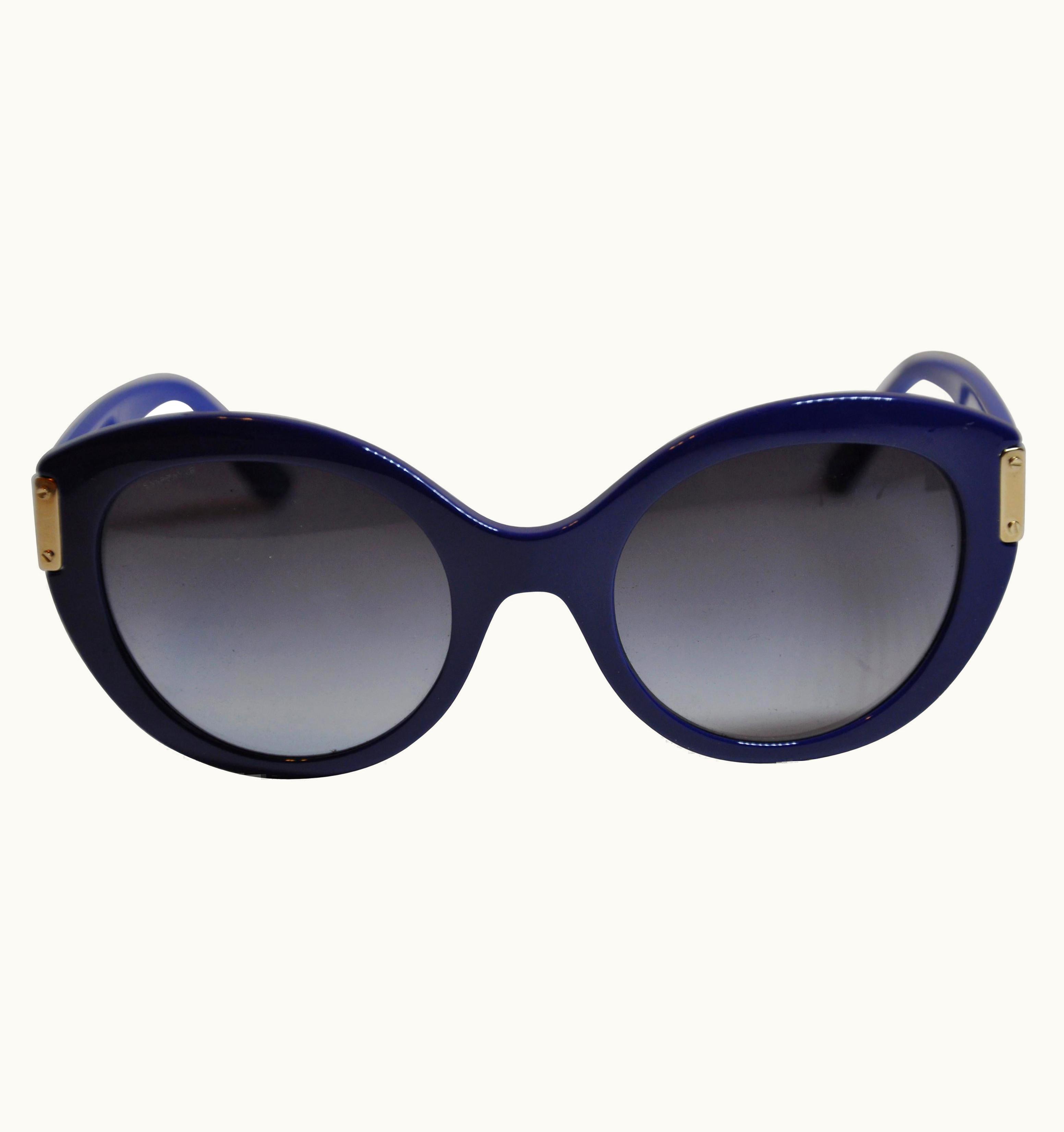 Gianni Versace Couture Gianni Versace Thick Bold Lapis With Gilded Gold Hardware Sunglasses