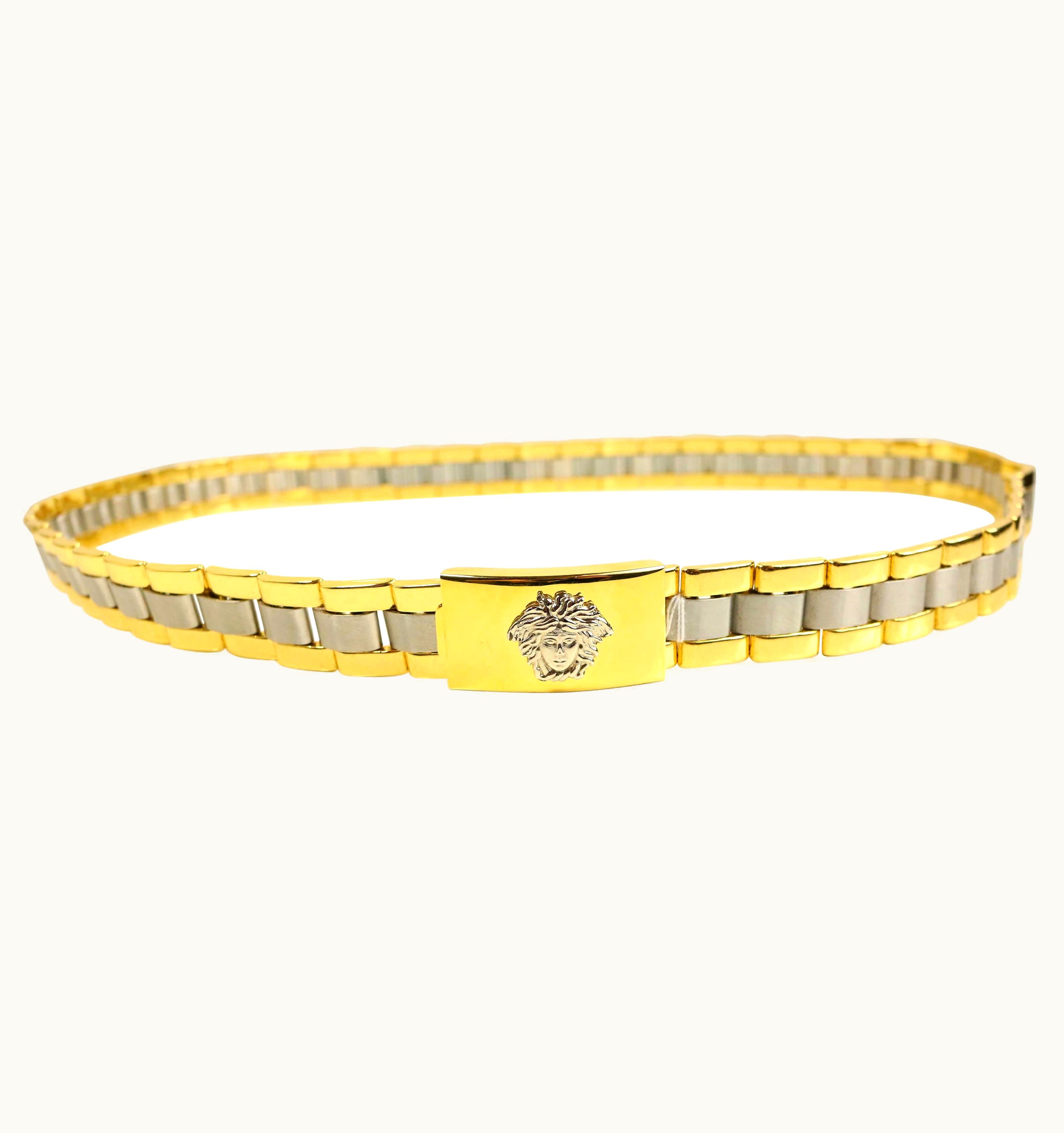 Gianni Versace Couture Gianni Versace Gold And Silver Toned Hardware Metal Belt