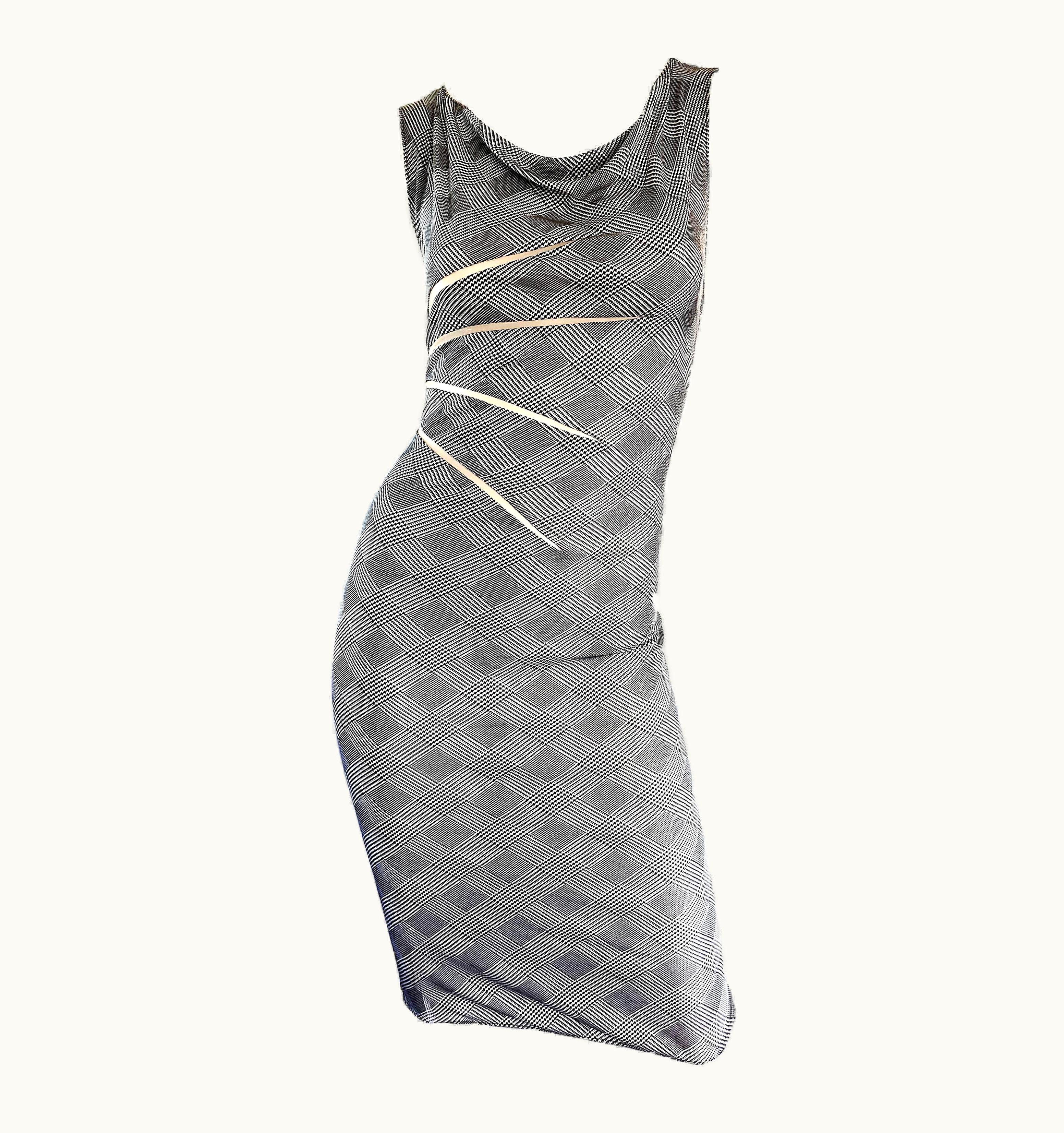 Gianni Versace Couture Gianni Versace Couture Rare S/S 1998 Vintage Black And White Cut - Out Dress