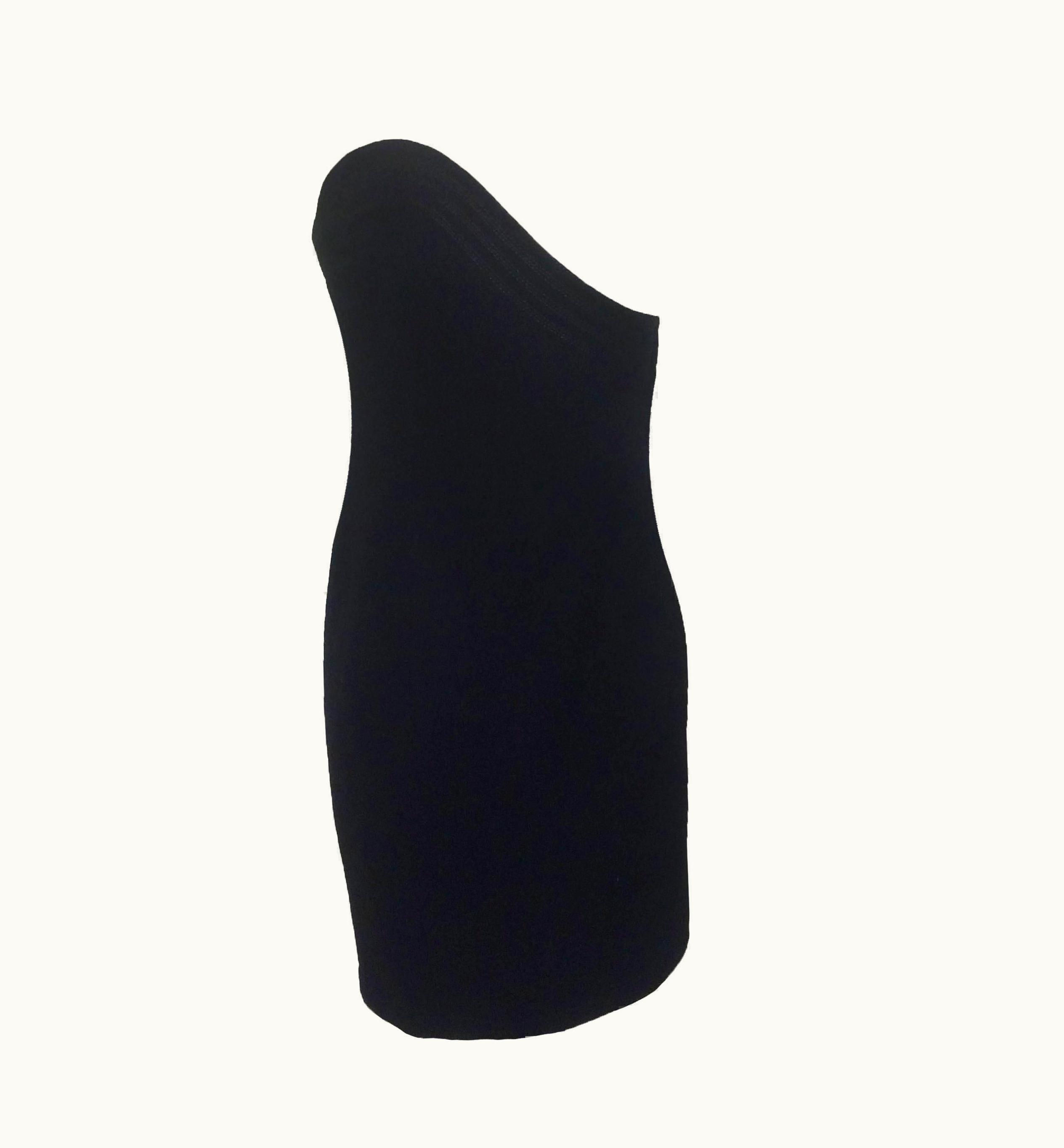 Gianni Versace Couture Gianni Versace 1990s Asymmetrical Single Breasted Little Black Dress