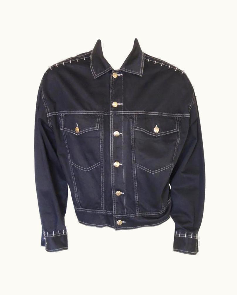 Versace Vintage 1990s Versace Jeans Couture Denim Jean Jacket