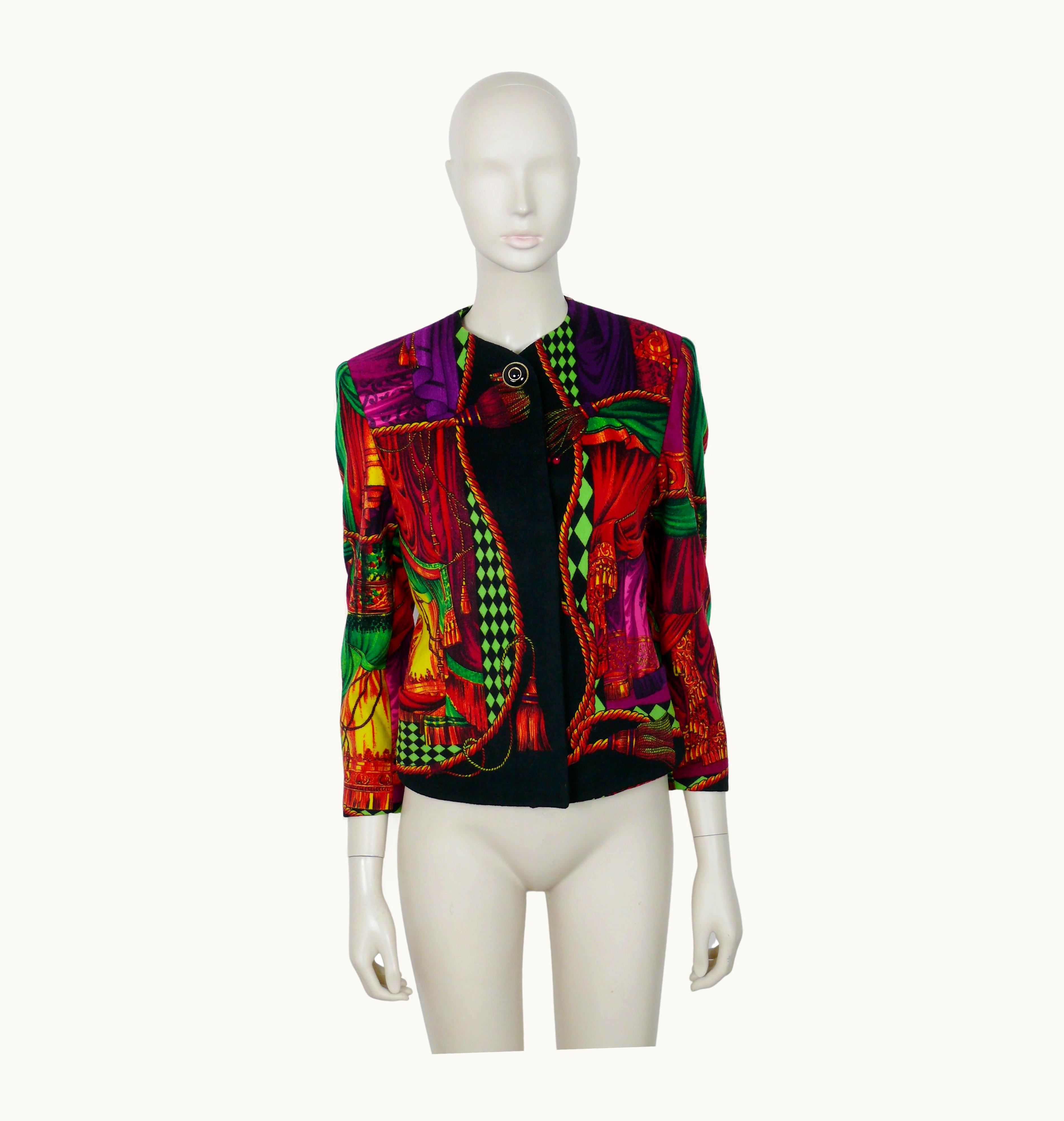 Gianni Versace Couture Iconic Fall/Winter 1991/92 Teather Drape Print Jacket