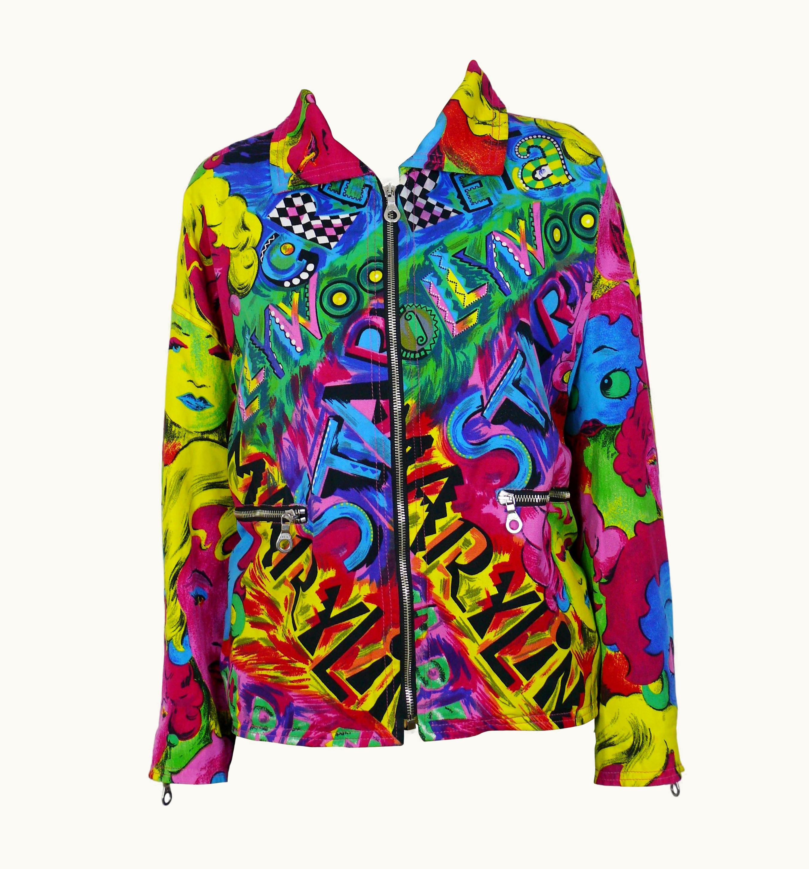 Versace Jeans Couture Vintage Marilyn Monroe Betty Boop Bomber Moto Jacket Xl