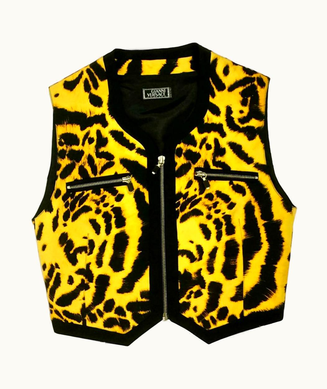 Gianni Versace Couture Vintage 1992 Gianni Versace Couture Iconic Leopard Print Vest
