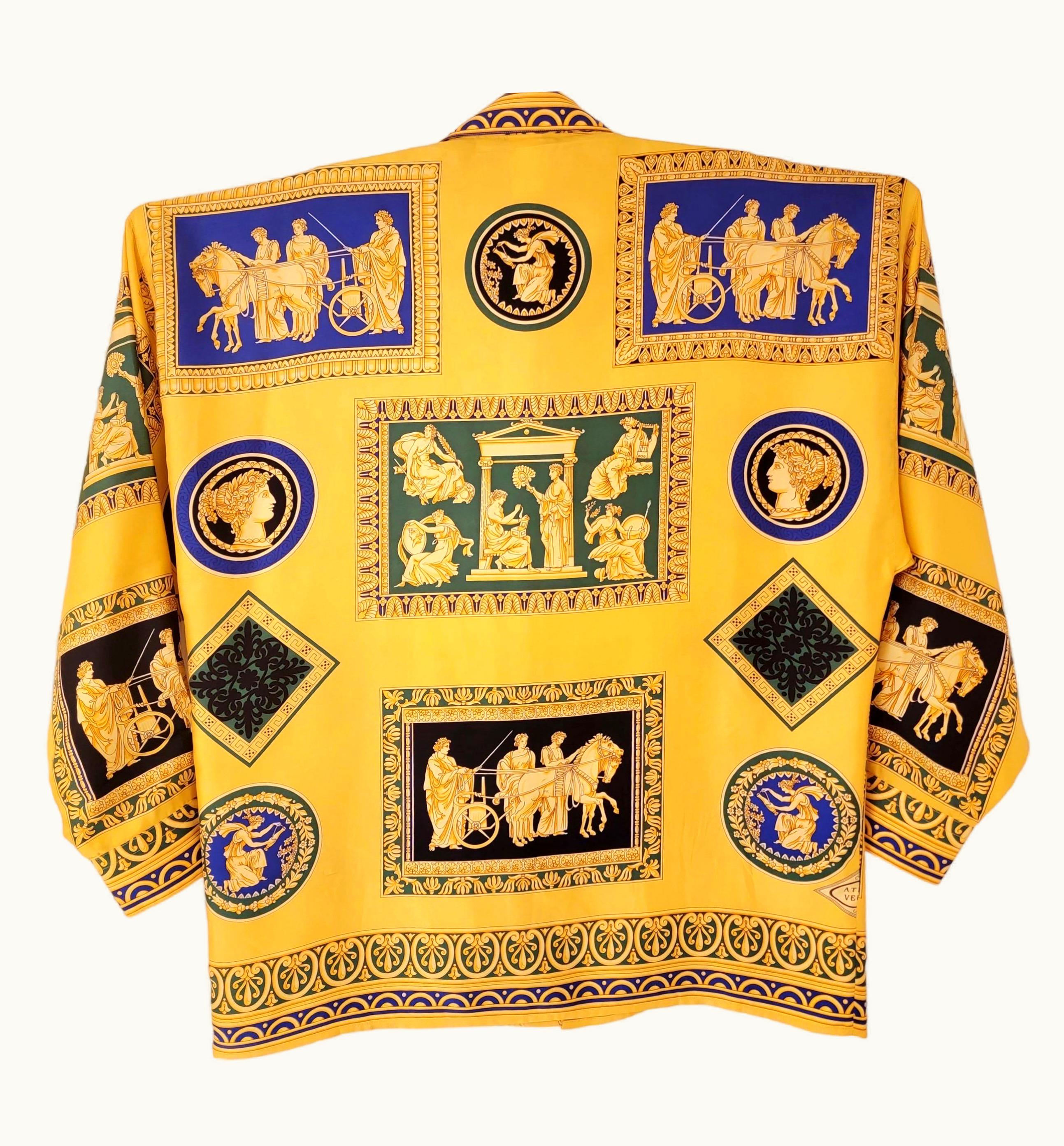 Gianni Versace Couture Gianni Versace 1992 Greek Gods Mythology Silk Shirt Atelier Istante Men'