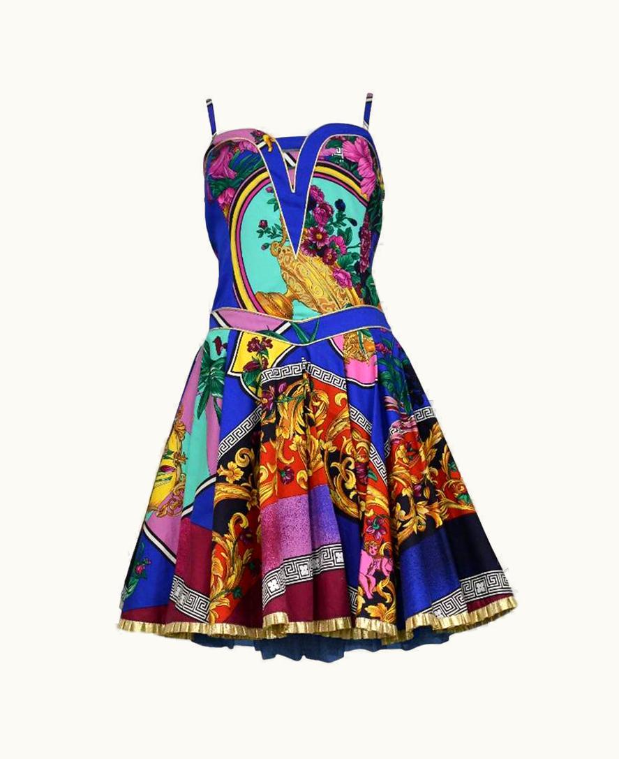 Versace 1990s Versace Party Dress In Multicolor It
