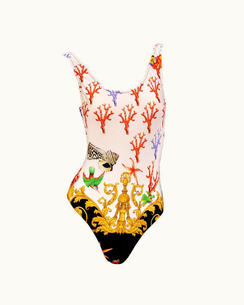 Gianni Versace Couture 1992 Gianni Versace Iconic Starfish And Coral Print Swimsuit