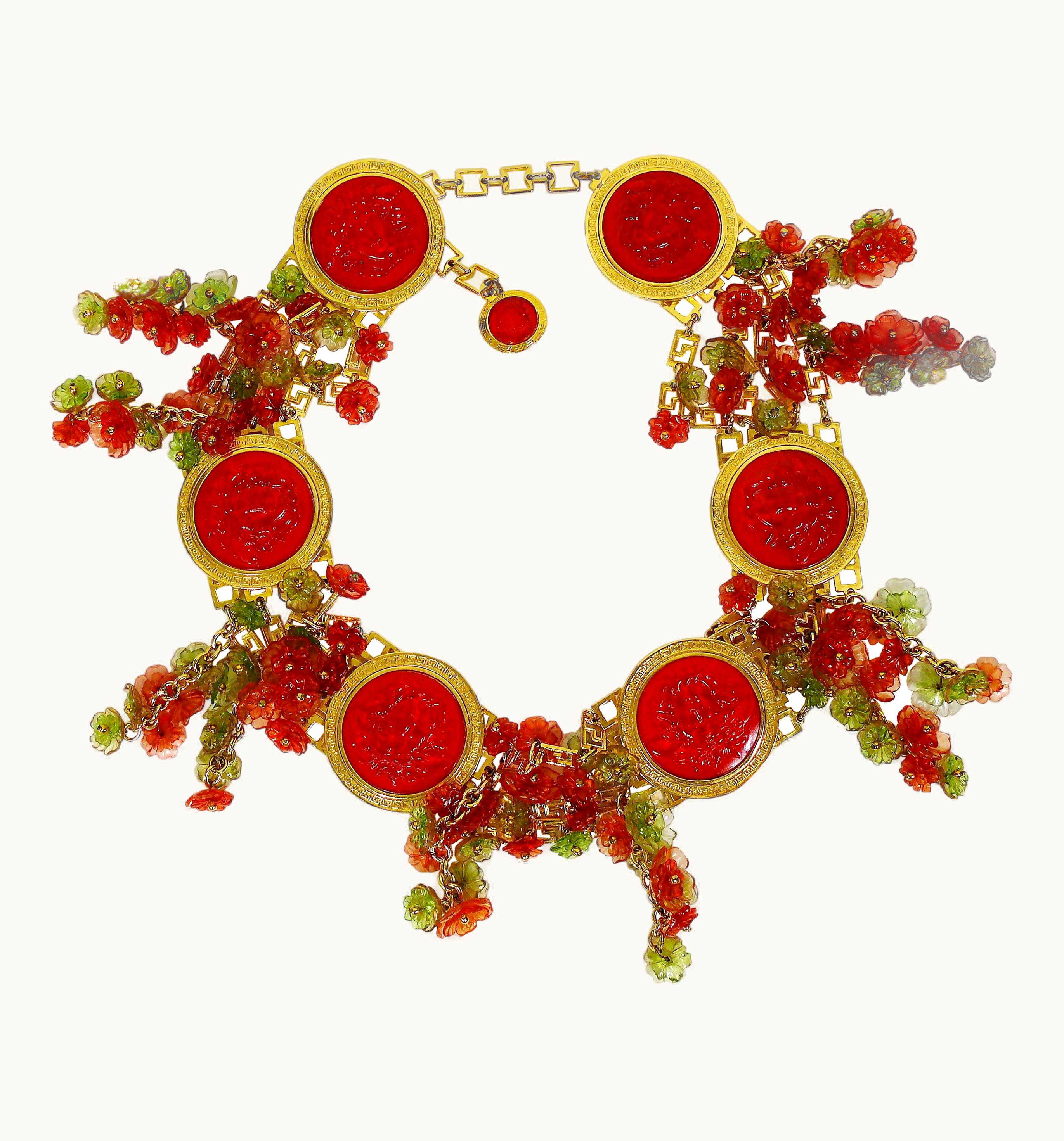 Gianni Versace Couture Gianni Versace Massive Medusa Heads And Flower Iconic Belt Spring Summer 1993