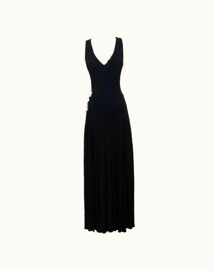 Gianni Versace Couture S/S 1993 Gianni Versace Black Gown With Dramatic Slits