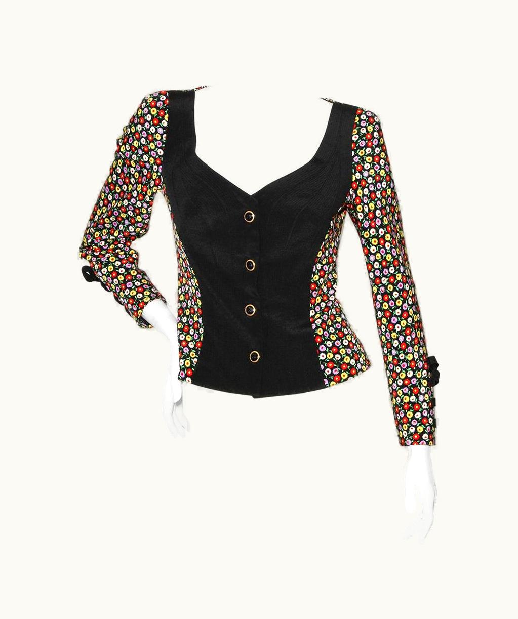 Versace Spring/Summer 1993 "Miami Collection" Floral Bustier Jacket
