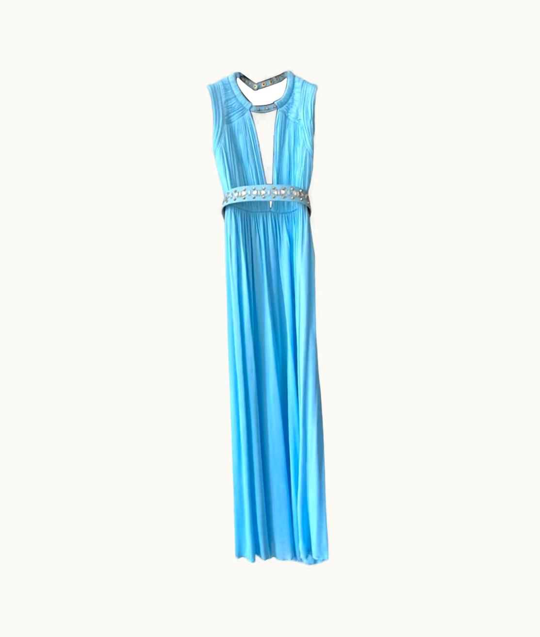 Versace S/S Versace Blue Gown WS/S Crystal Embellished Belt As Seen On Charlize @Vogue