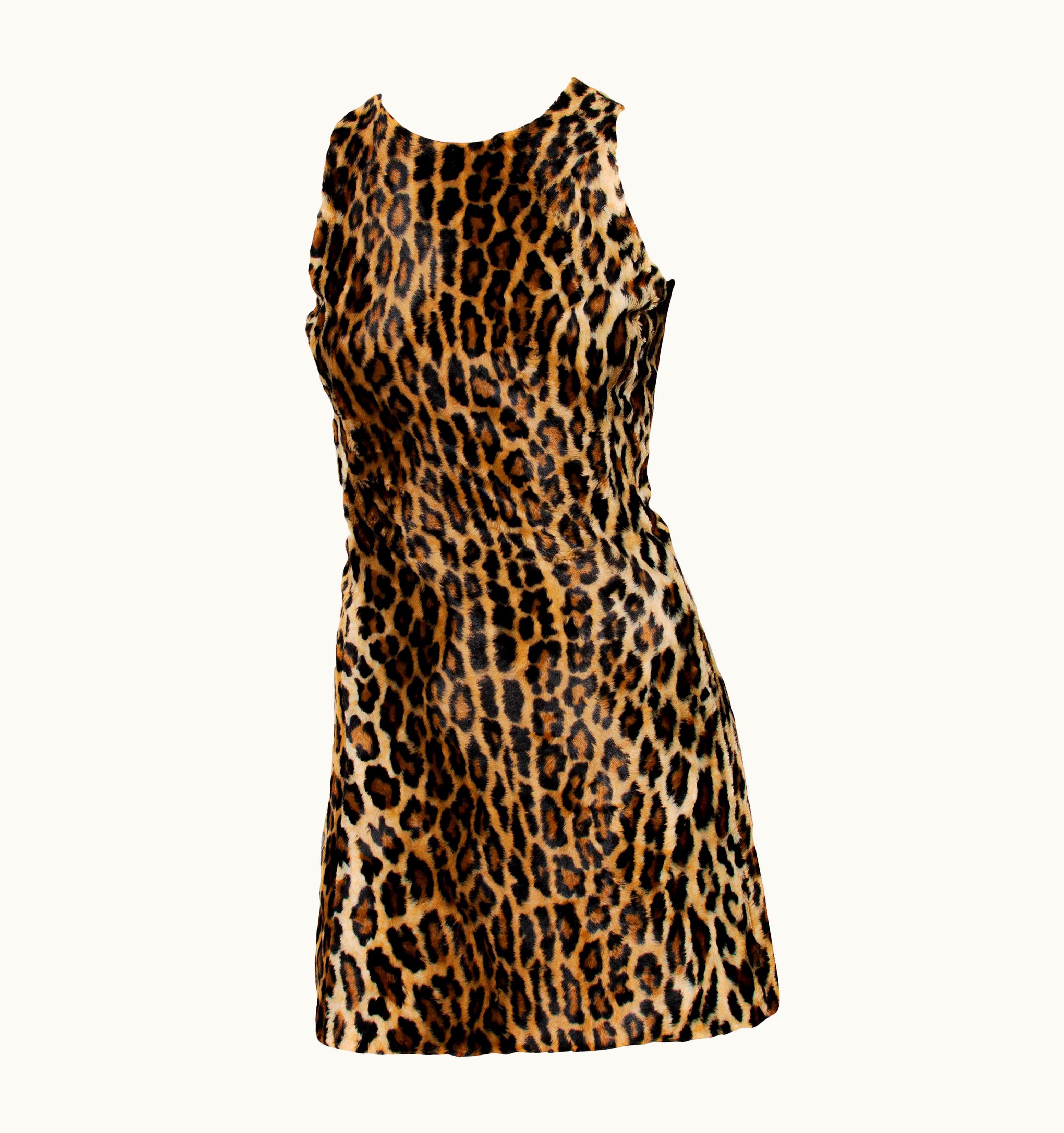Gianni Versace Couture AW 1994 Gianni Versace Couture Cheetah Print Mini Dress Documented