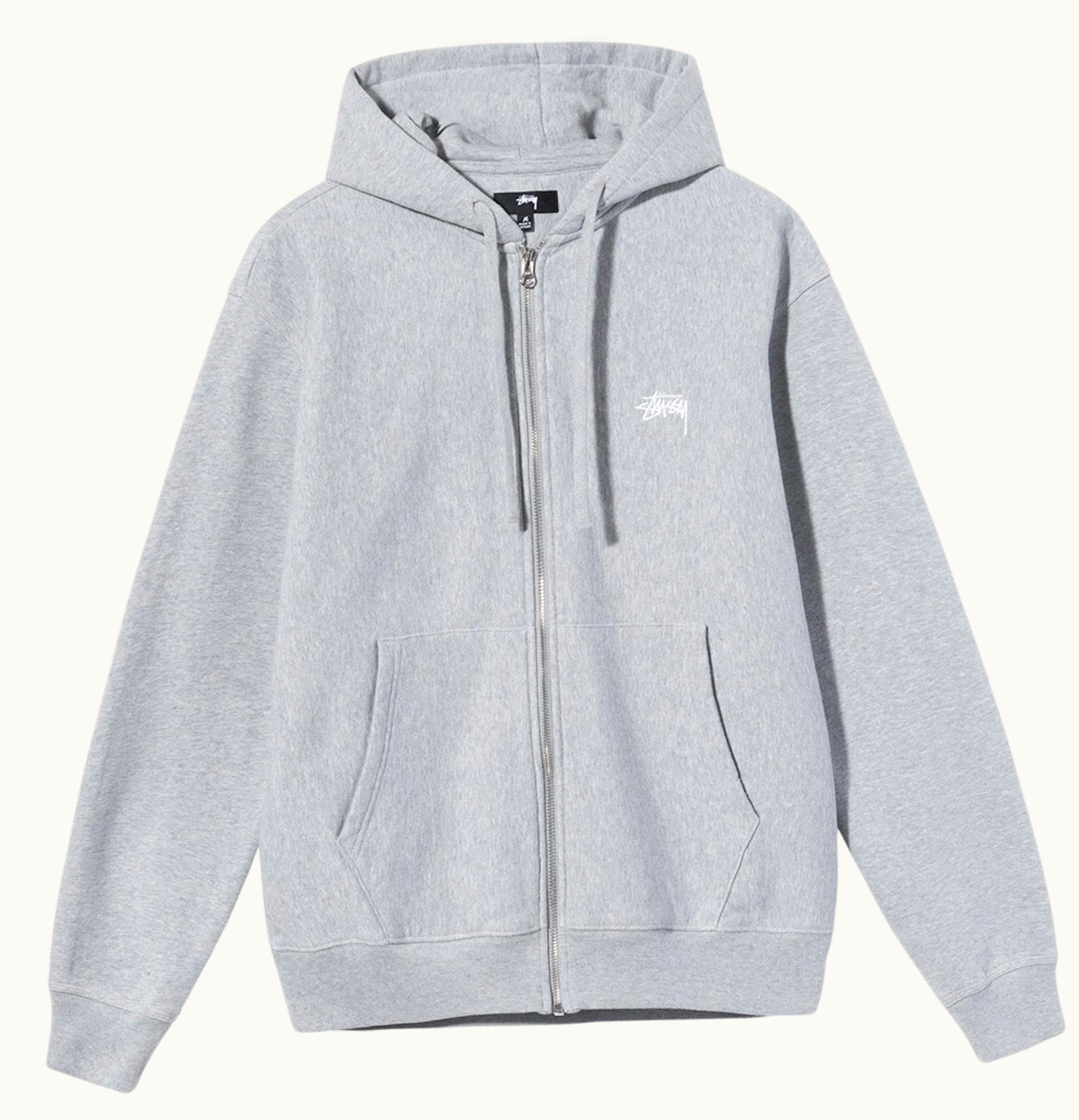 Stussy Stussy Stock Logo Zip Hoodie Grey Heather