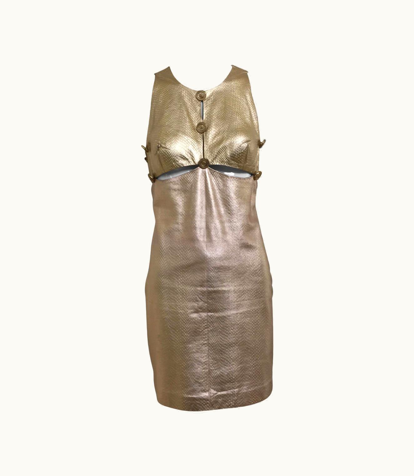 Gianni Versace Couture Iconic And Rare 1994 Gianni Versace Leather Dress
