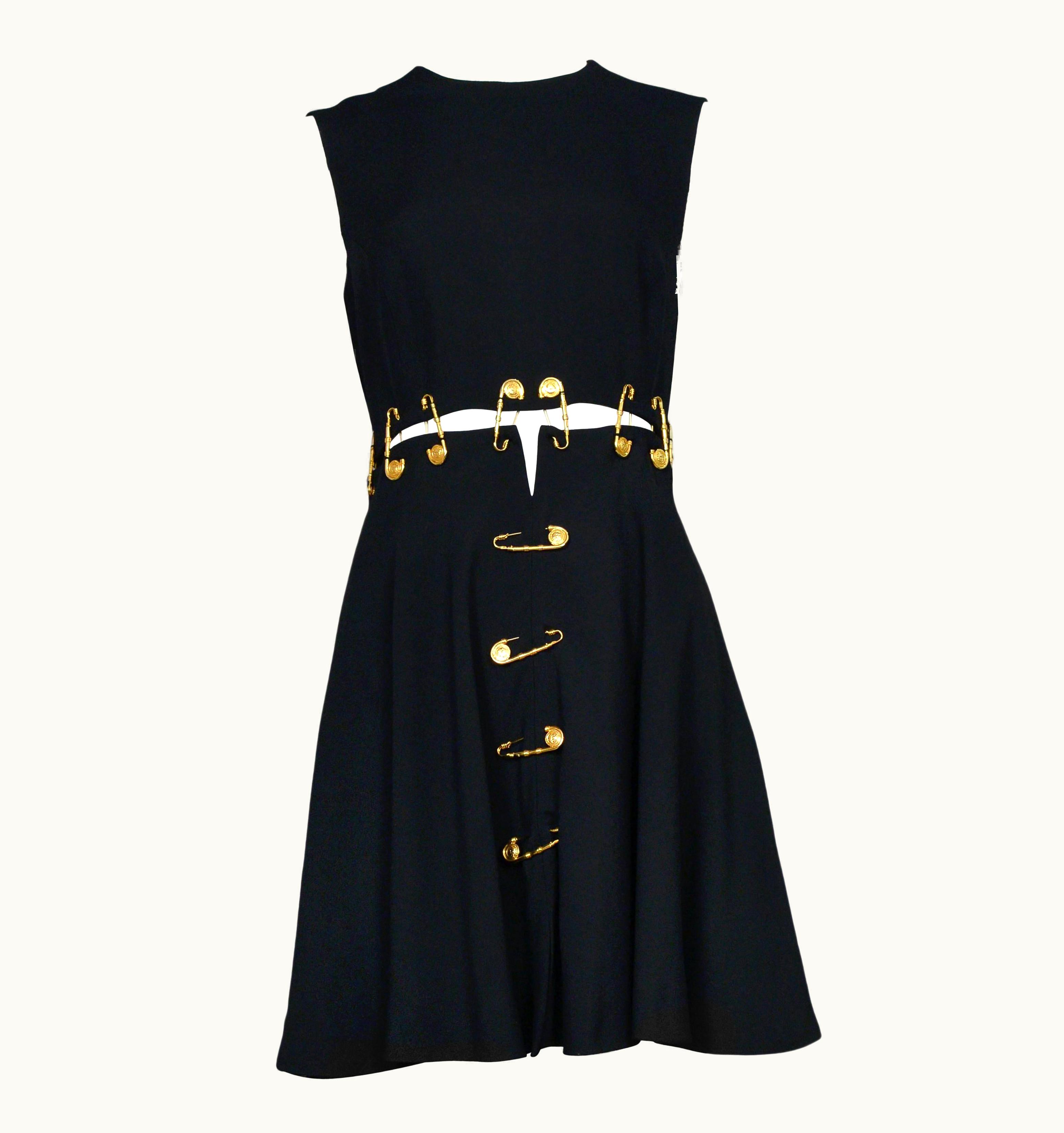 Gianni Versace Couture Iconic Gianni Versace Safety Pin Mini Dress Runway 1994