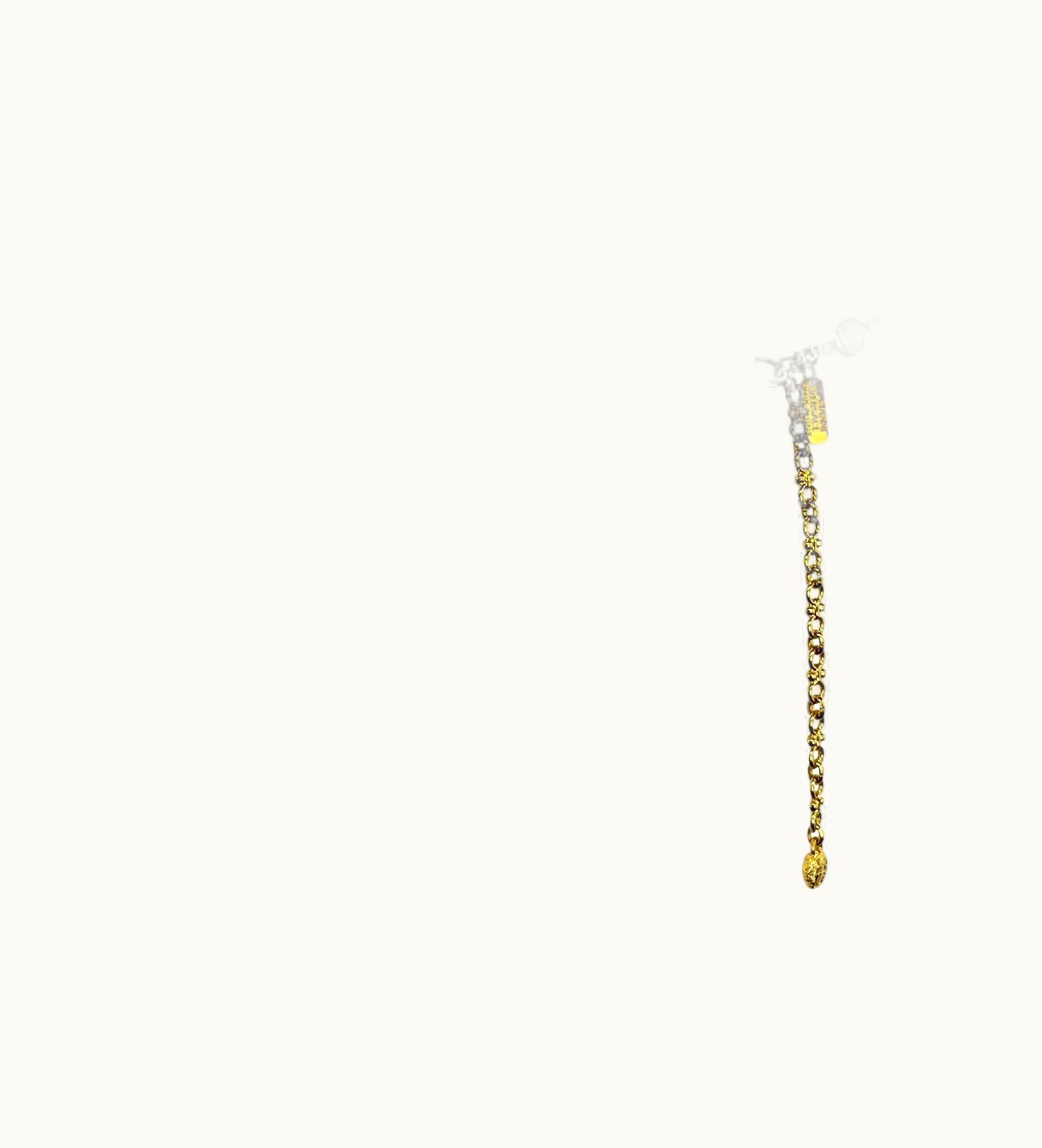 Gianni Versace Couture S/S 1995 Gianni Versace Thin Gold Tone Rhinestone Medusa Chain Belt