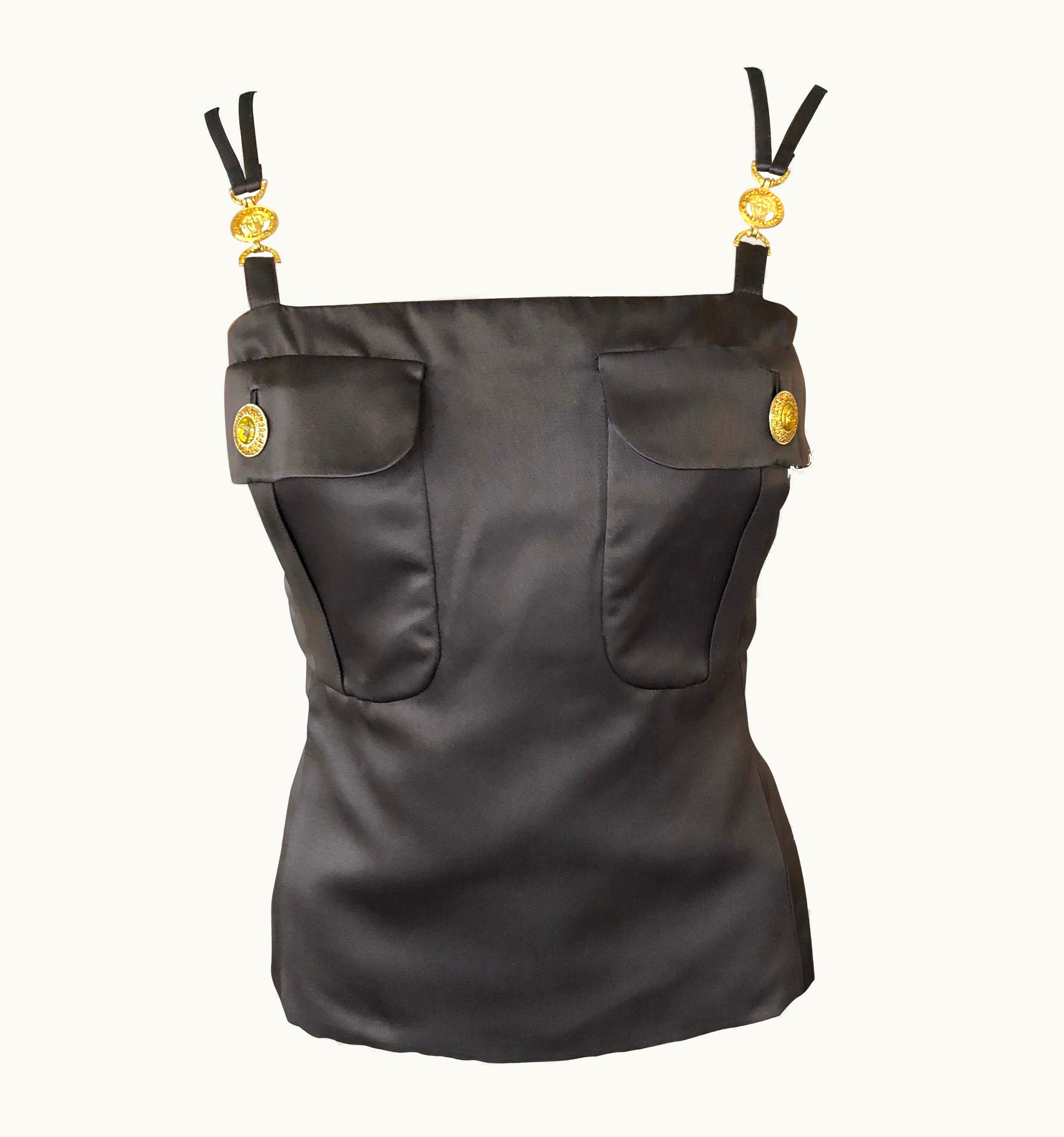 Gianni Versace Couture Gianni Versace AW 1996 Runway Vintage Silk Brown Top