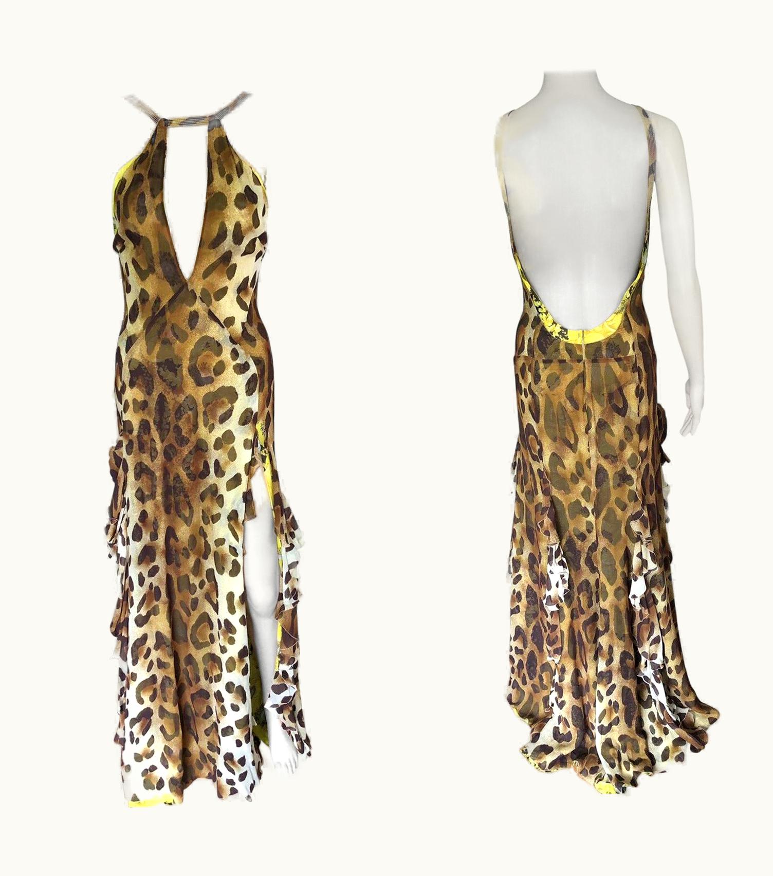 Gianni Versace Couture Gianni Versace S/S 2002 Vintage Plunged Backless Dress Gown