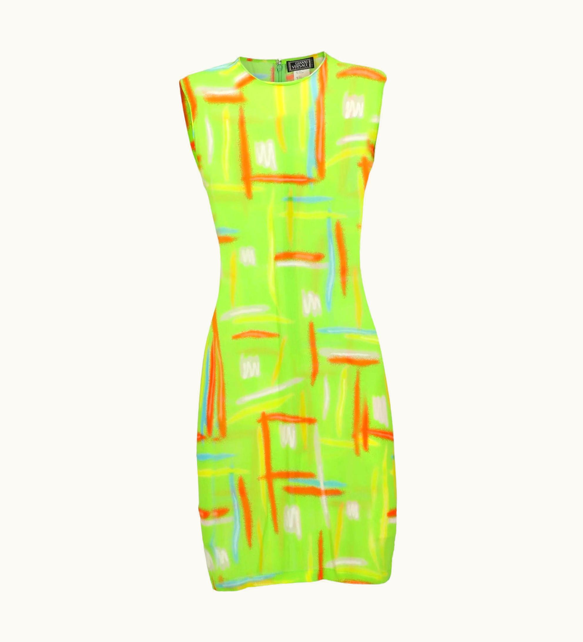 Gianni Versace Couture Spring 1998 Gianni Versace Couture Printed Sleeveless Dress