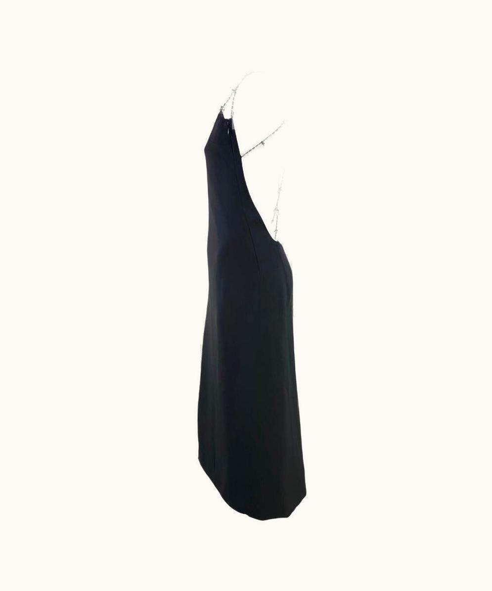 Gianni Versace Couture AW 1998 Gianni Versace By Donatella Crystal Barbed Wire Backless Silk Dress