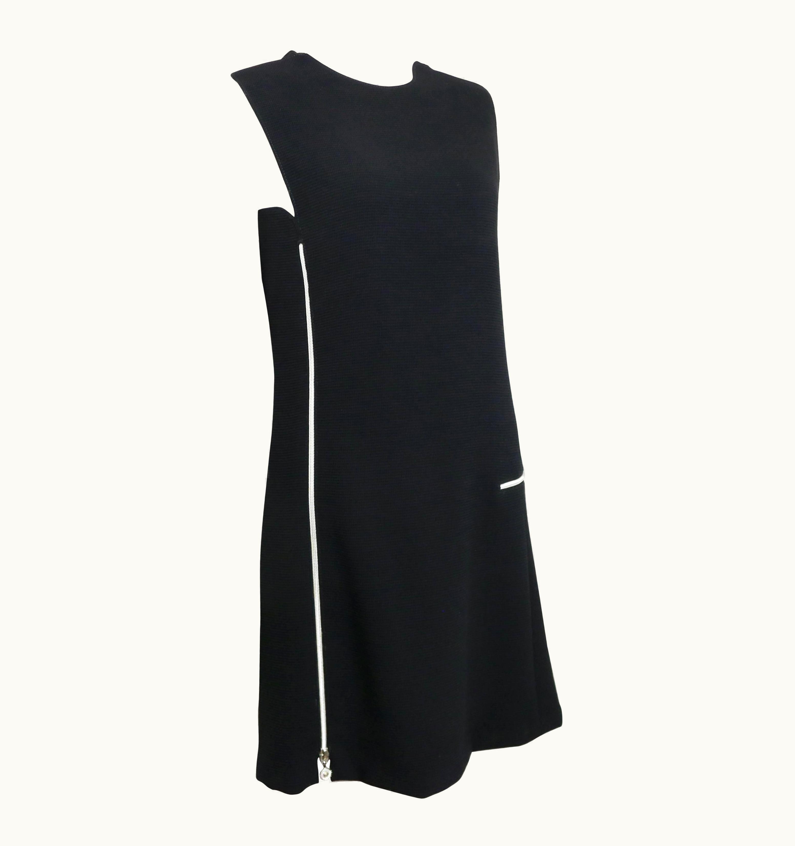 Gianni Versace Couture Black Dress With Medusa Zippers