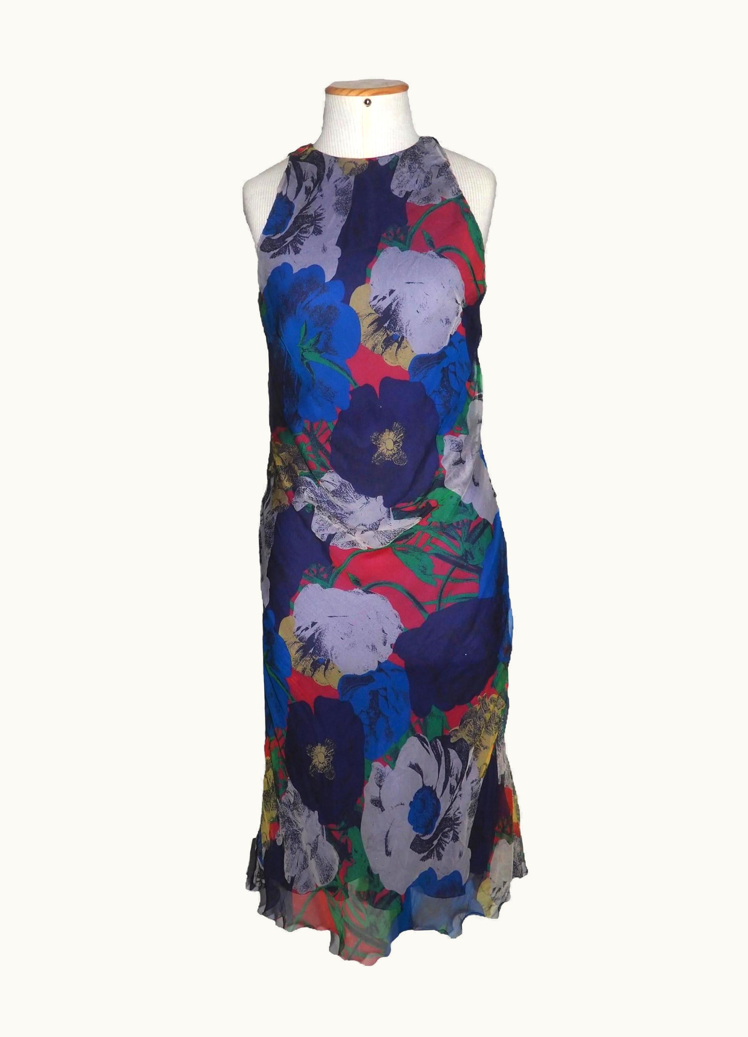 Versace Versace By Donatella S/S 2002 Runway Iconic Pop-Art Floral Print Dress