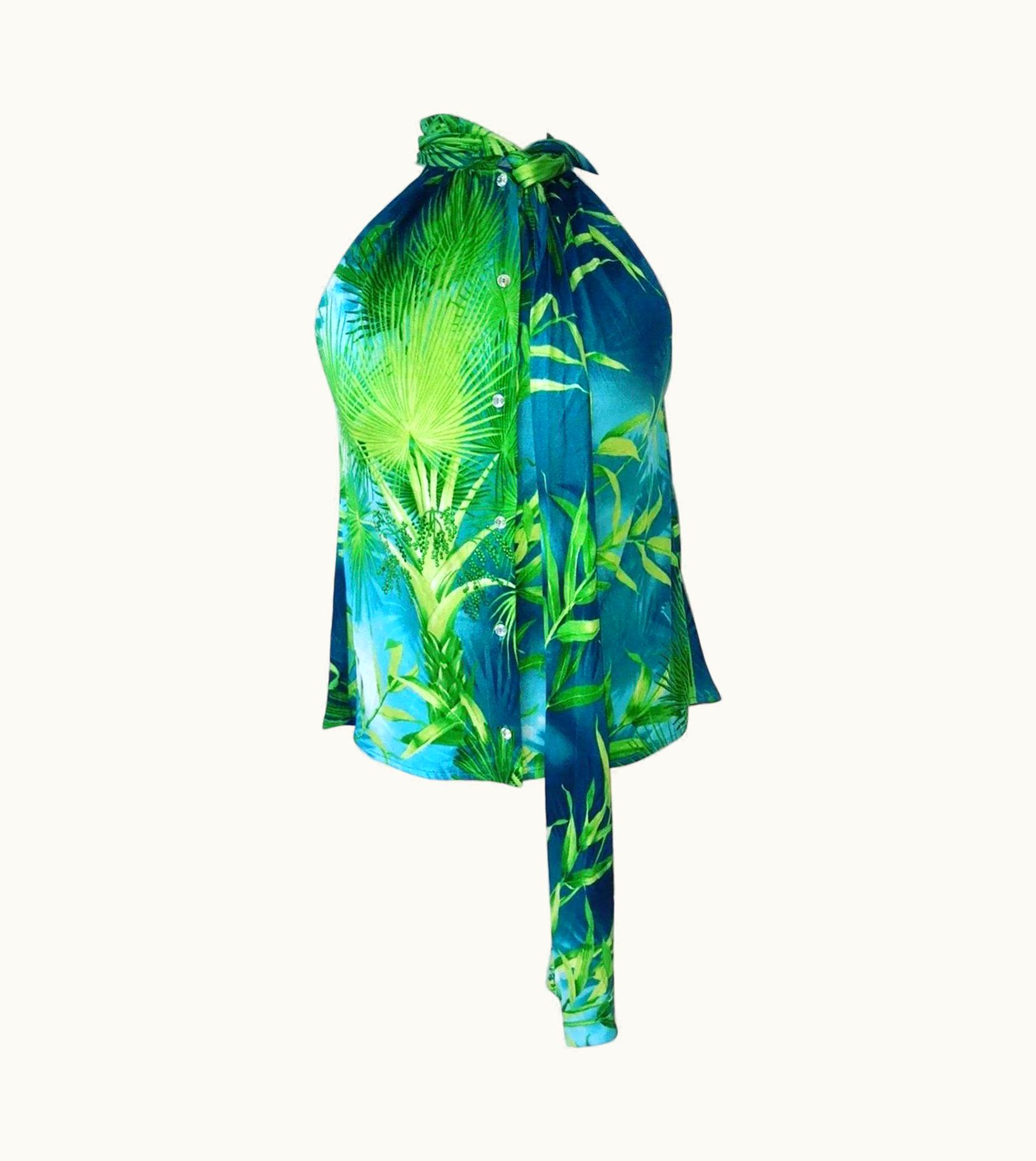 Gianni Versace Couture Vintage Gianni Versace Jungle Print Versace Halter Top From S/S 2000