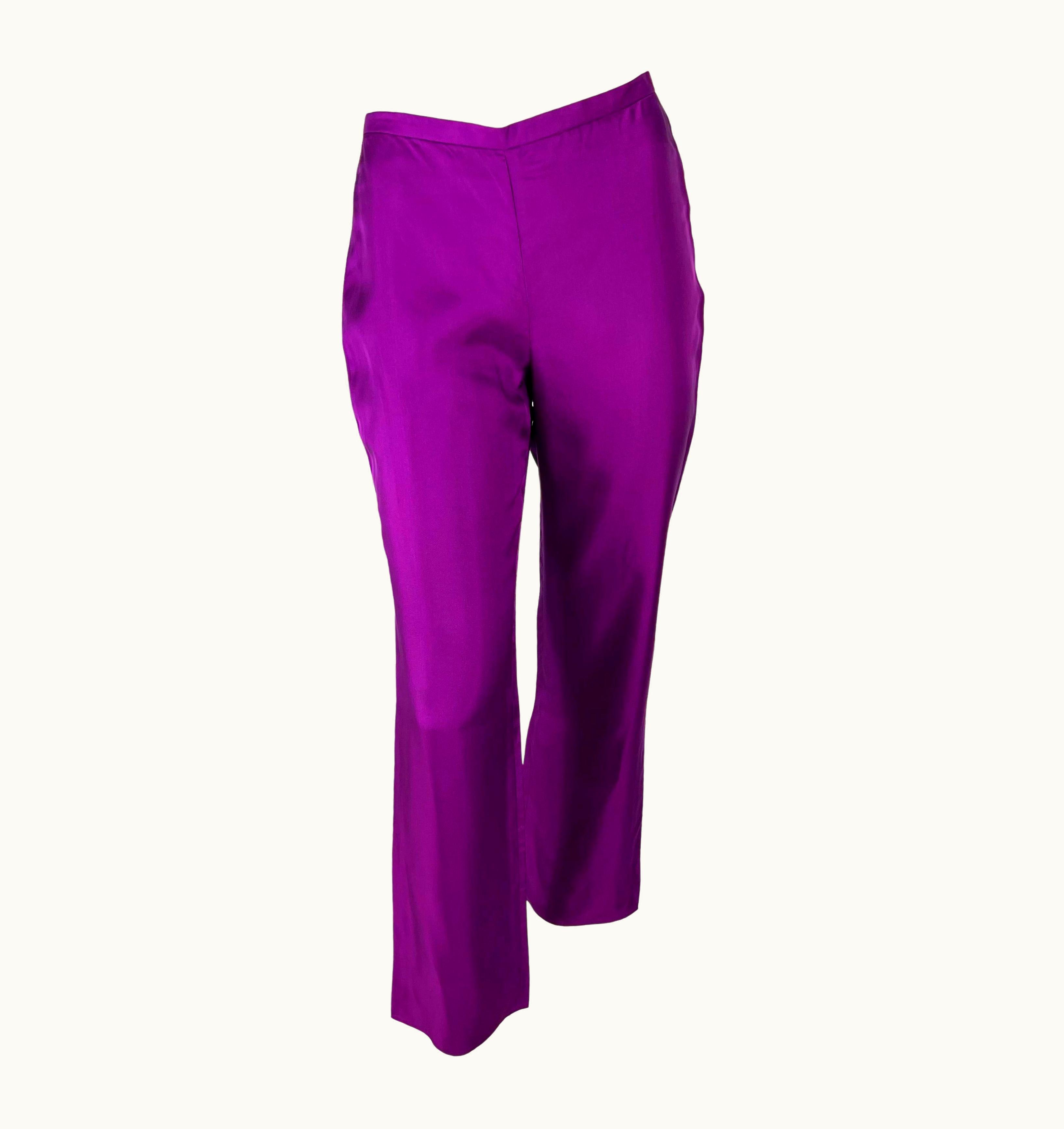 Gianni Versace Couture S/S 2000 Gianni Versace By Donatella Runway Purple Silk Pants