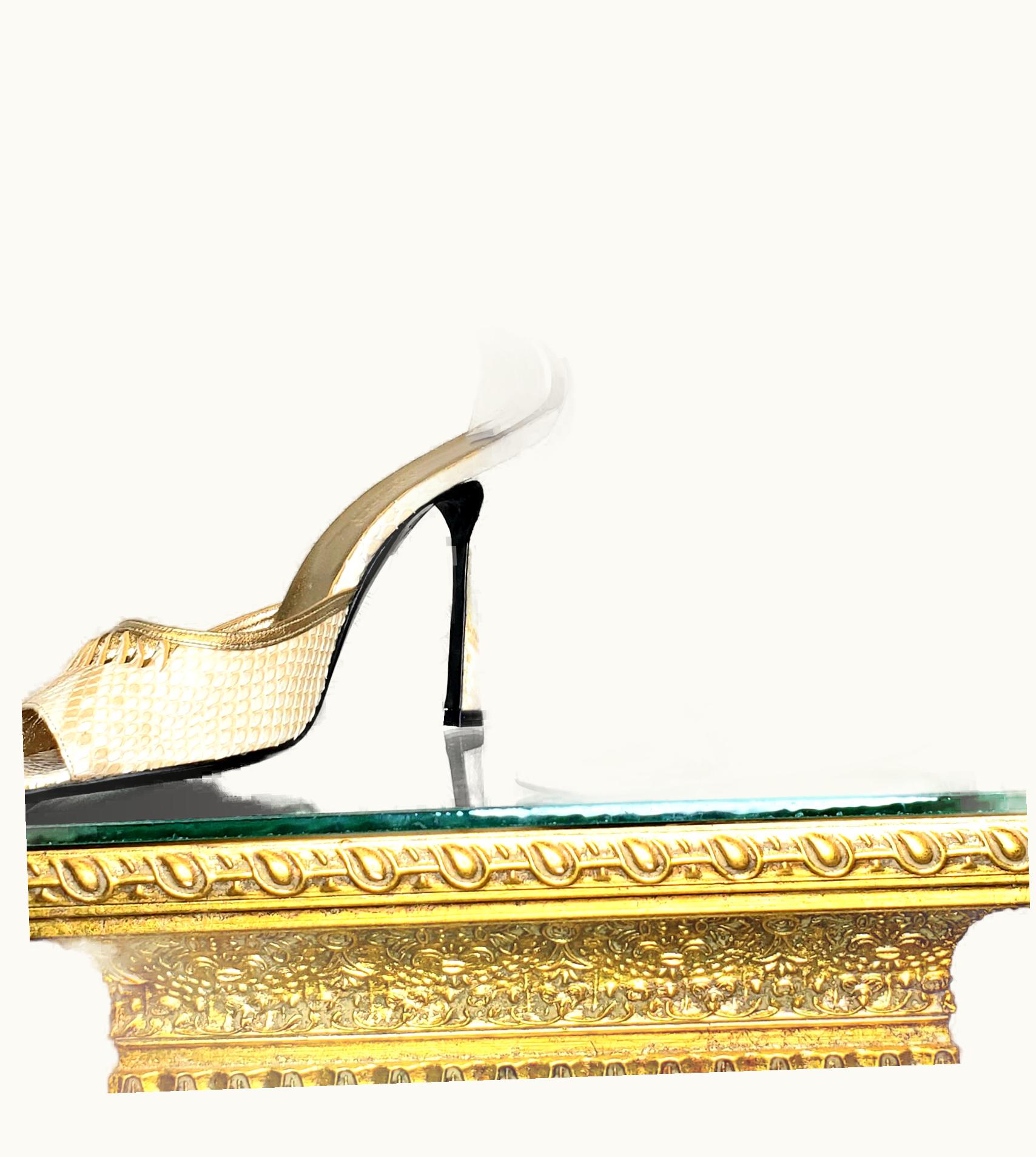 Gianni Versace Couture AW 2000 Ad Campaign Vintage Gianni Versace Nude Python Shoes