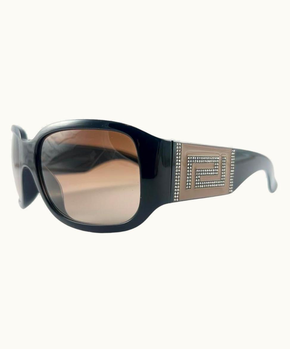 Gianni Versace Couture Vintage Gianni Versace 4159b Black Oversized Frame 2000' Italy Sunglasses